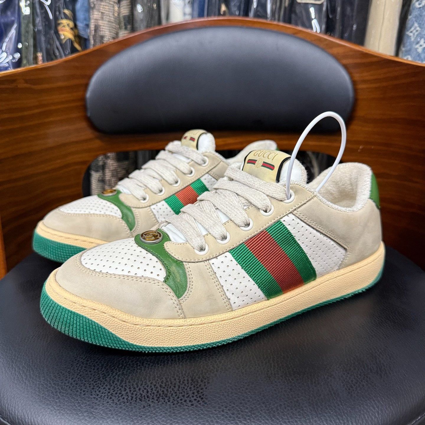 Gucci Gucci Distressed Lowtop Sneakers 38 Women Size US 7.5 / IT 37.5 - 1 Thumbnail