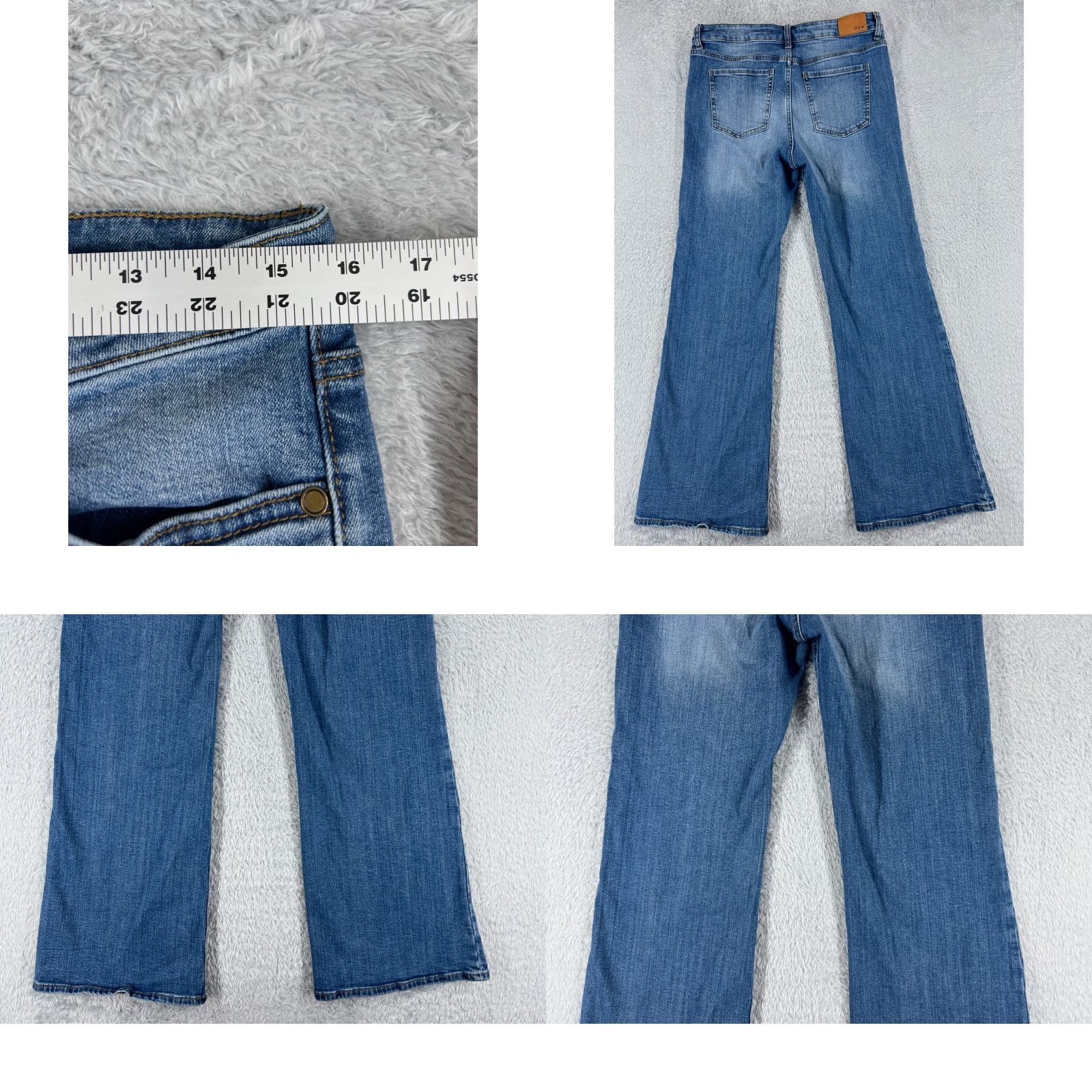Vintage Den!m Jeans Womens 30x29 Blue Denim 5-Pocket Design Mid Rise Bootcut Distressed Regular Flat Front Cotton Blend Size 36" / US 14 / IT 50 - 9 Thumbnail