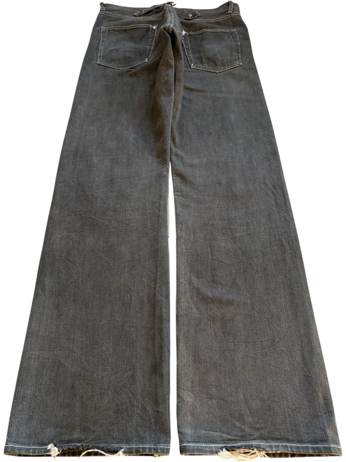 Beauty Beast × Japanese Brand Vintage Japanese Brand Buckle Back Distress Rip Baggy Jean Size US 32 / EU 48 - 2 Thumbnail