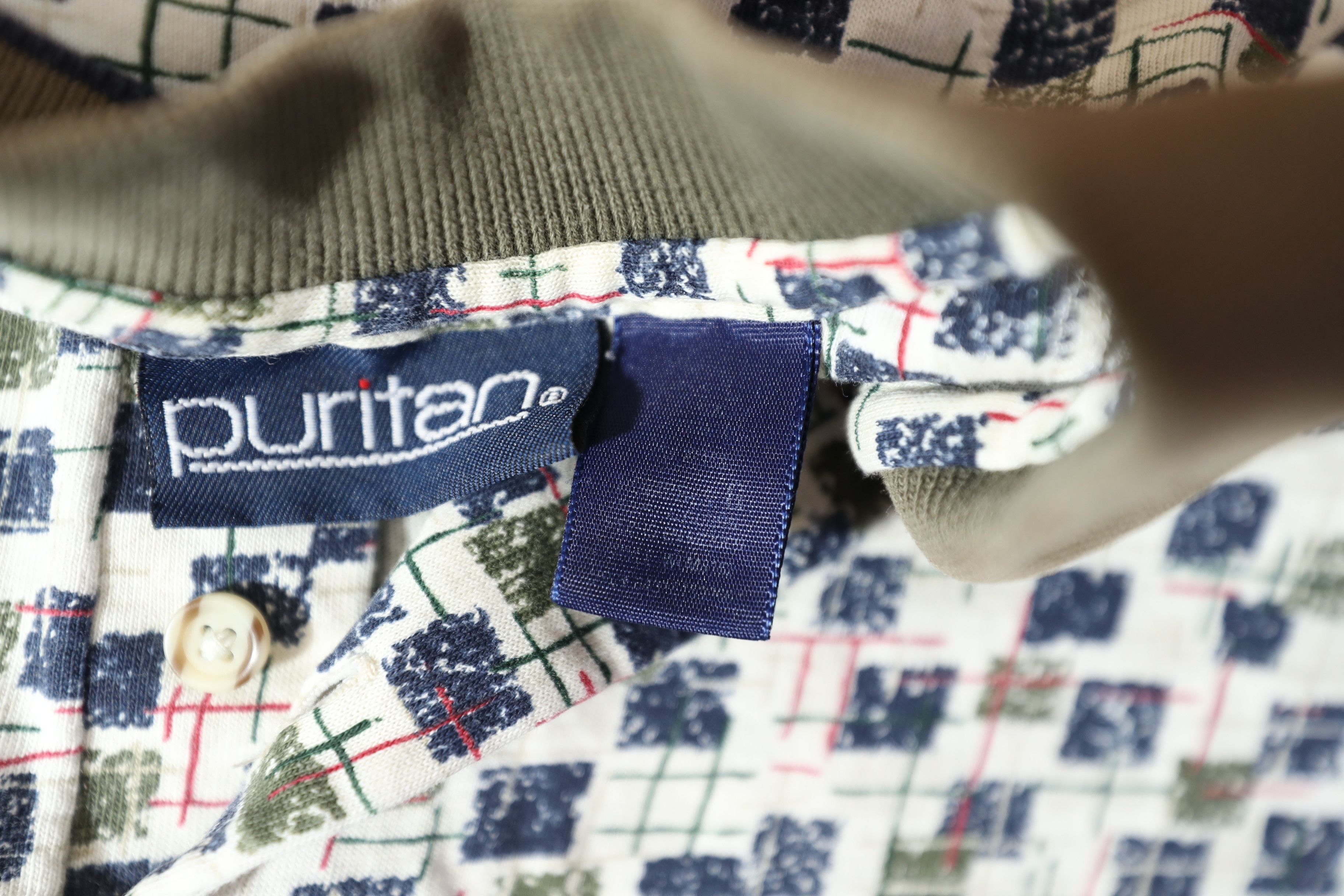 Puritan Puritan Vintage Pattern Polo (L) Size US L / EU 52-54 / 3 - 12 Thumbnail