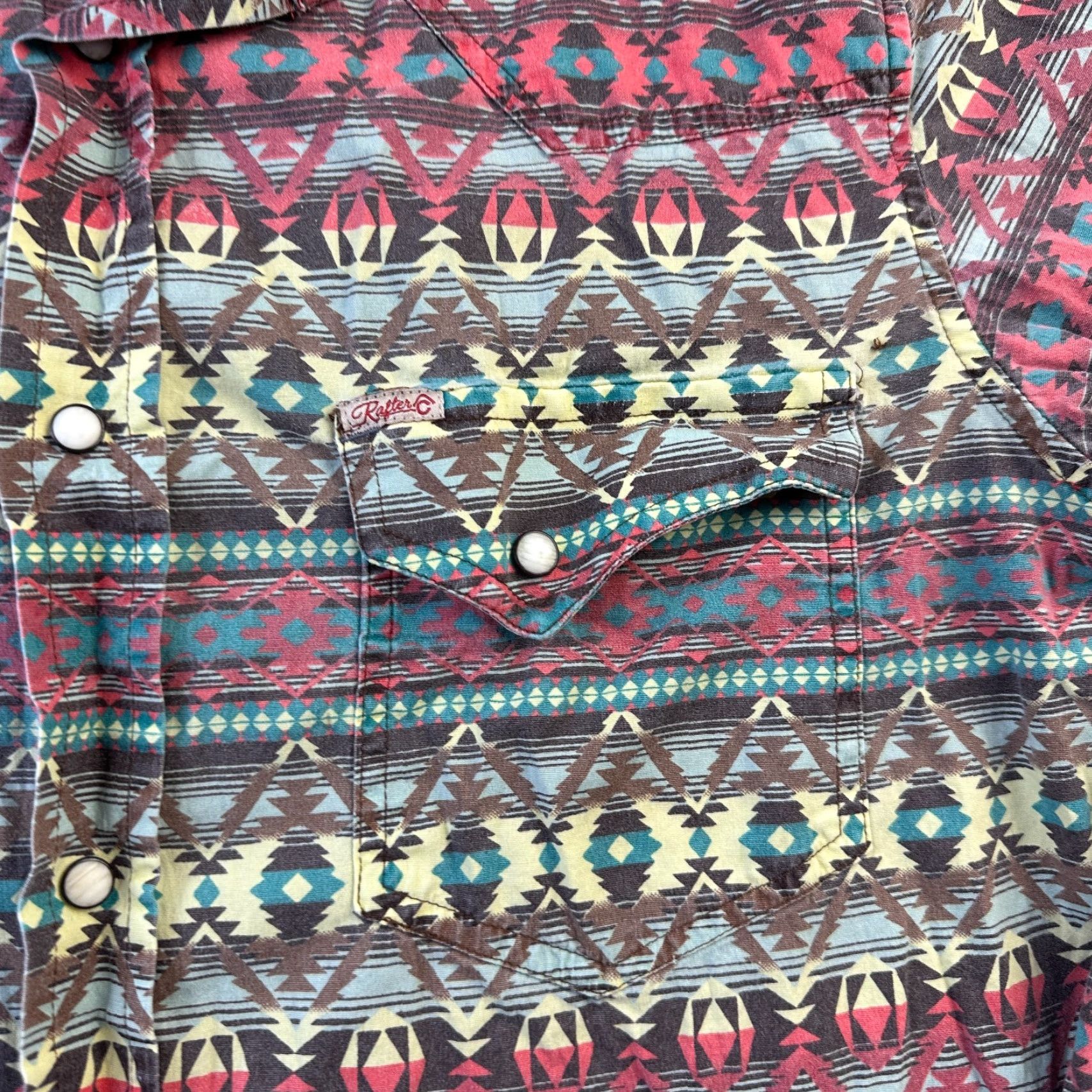 Vintage Rafter C Shirt Mens M Aztec Western Southwestern Cowboy Pearl Snap Shirt Size US M / EU 48-50 / 2 - 5 Thumbnail
