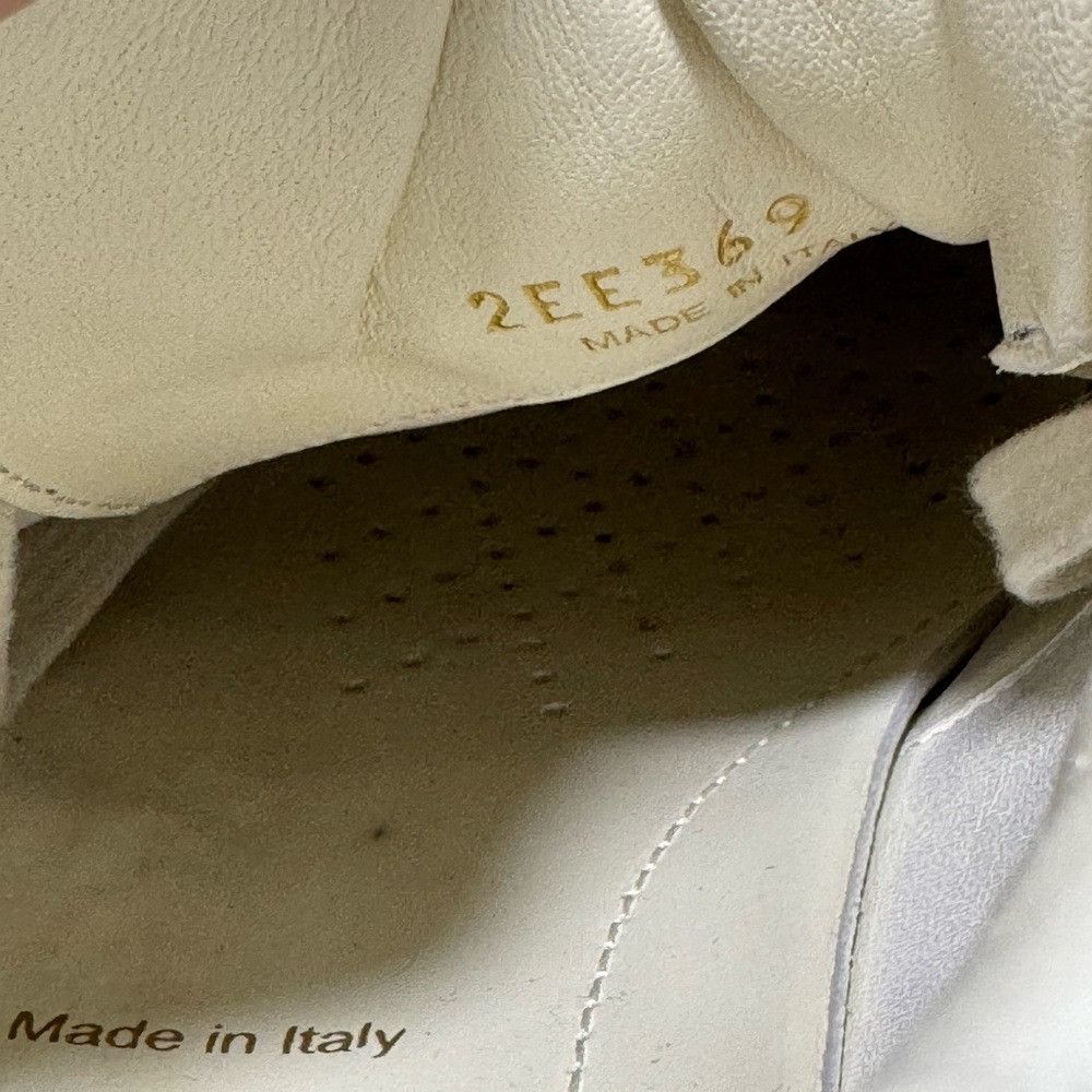 Prada Prada Triangle-Logo Leather Sneakers White Gold Men’s Size 1 Size US 10 / EU 43 - 5 Thumbnail