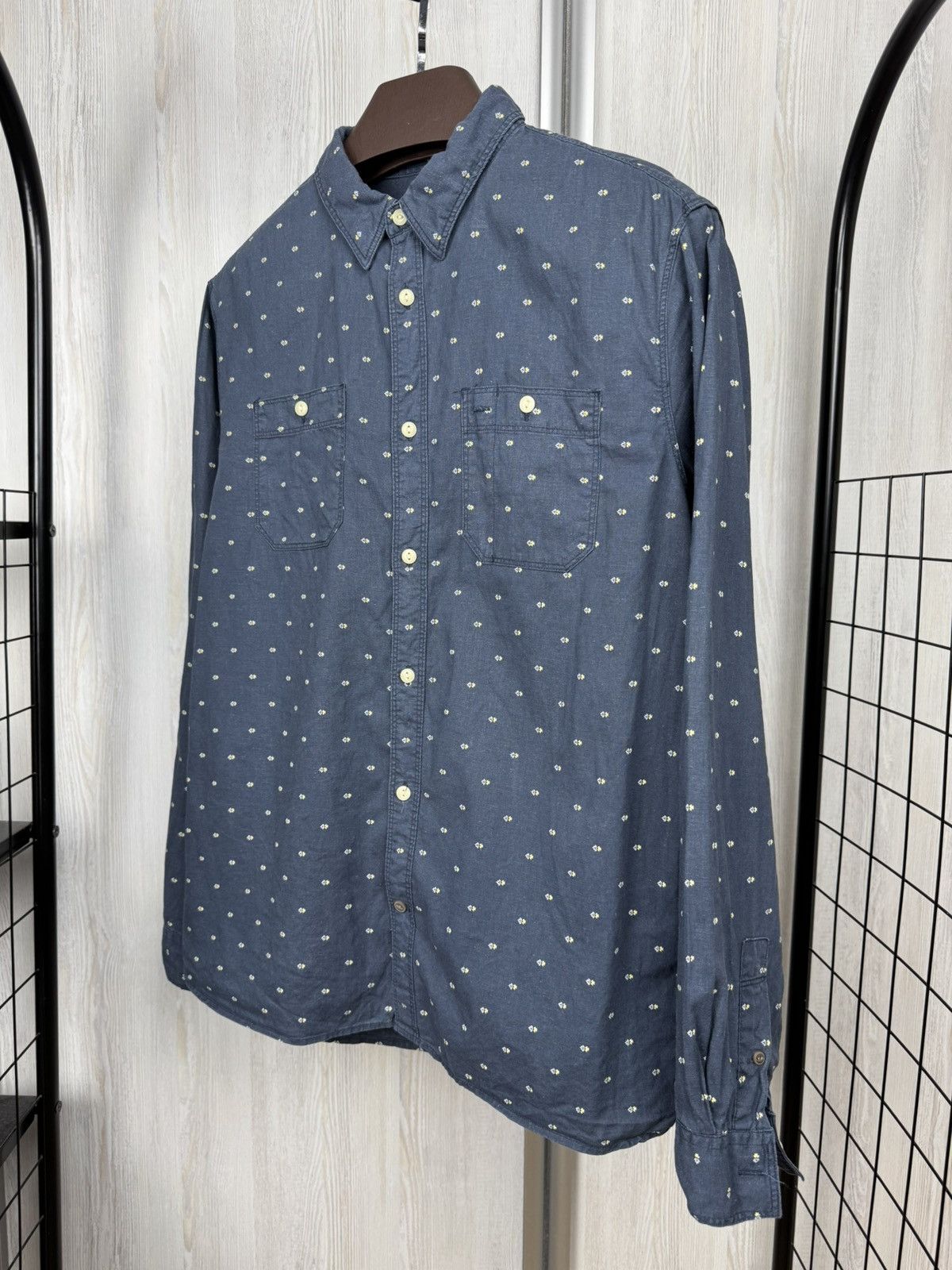 Allsaints Allsaints Casual Shirt Blue Alnico Long Sleeve Linen Cotton Size US L / EU 52-54 / 3 - 6 Thumbnail