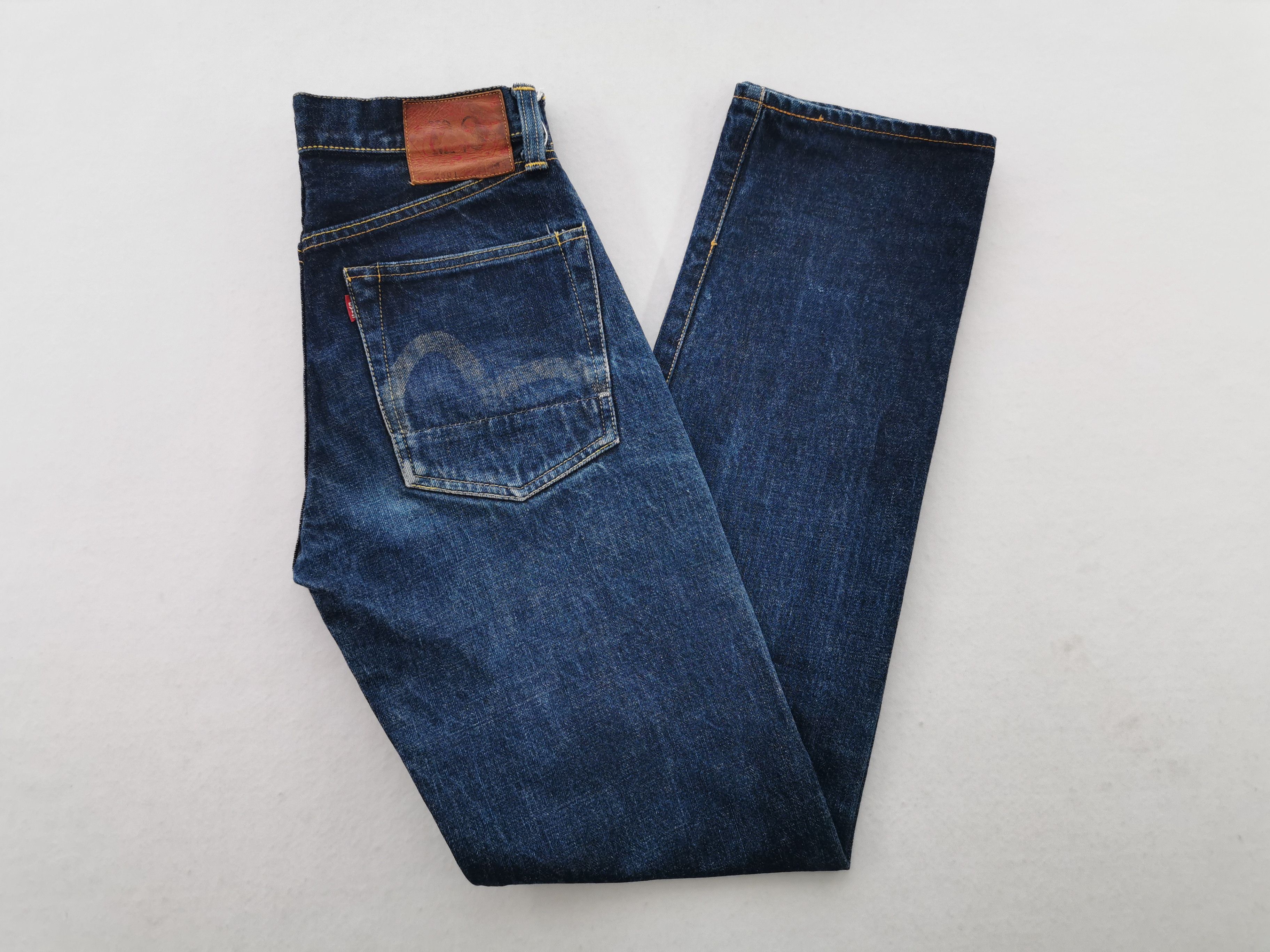 Vintage 90s Evis Lot 2501 Logo Selvedge Denim Size 28/26x35