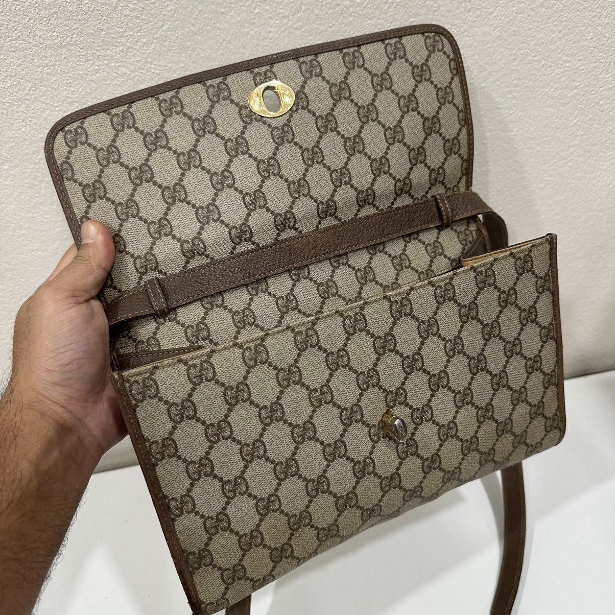 Gucci GUCCI GG MONOGRAM FLAP CLUTCH CROSSBODY SHOULDER BAG 11 Size ONE SIZE - 16 Thumbnail