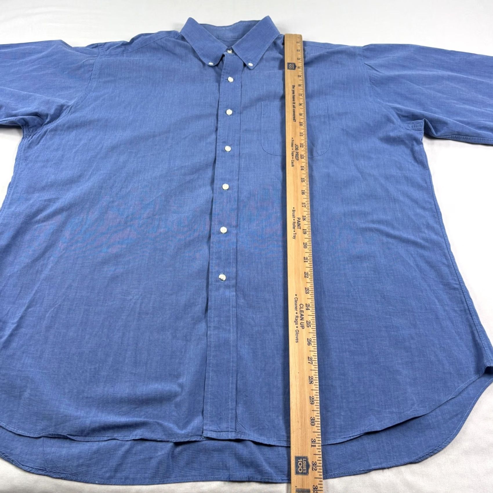 Vintage Gitman Bros Shirt Mens 17.5 Blue Button Up Long Sleeve Formal Casual Size 48R - 7 Thumbnail