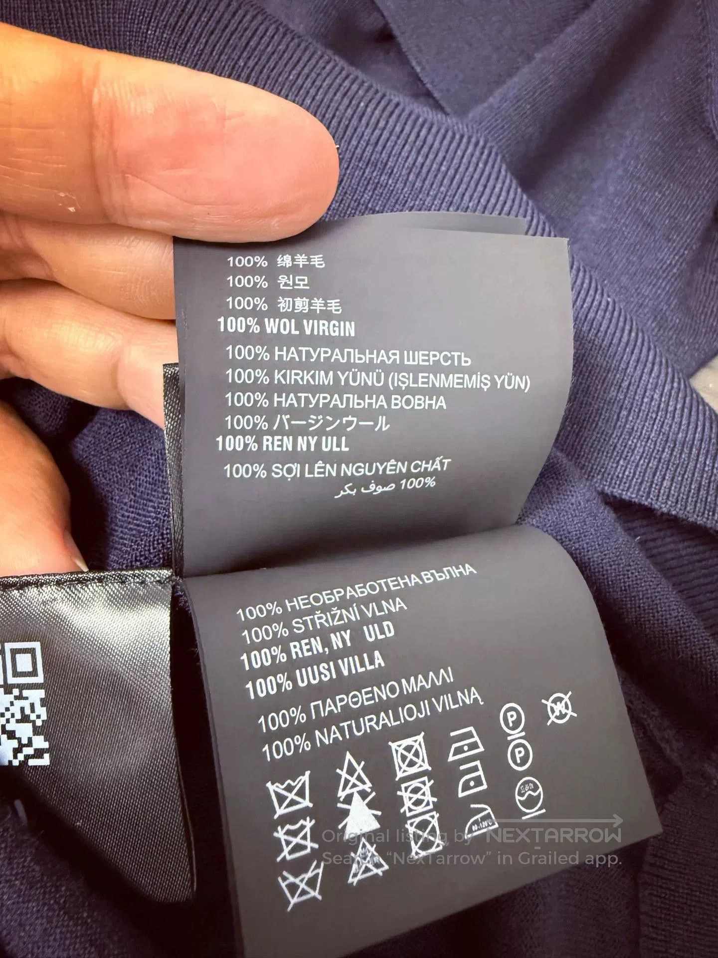 Prada Prada Navy Wool Short-Sleeve T-Shirt. Size US L / EU 52-54 / 3 - 7 Thumbnail