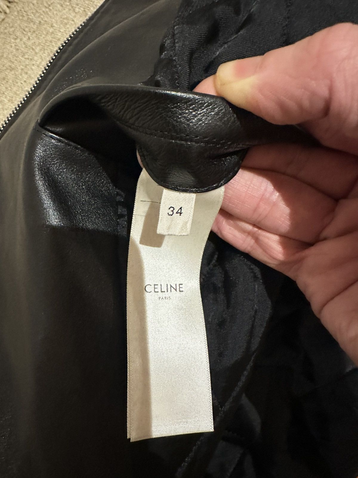 Celine AW19 Biker Jacket Black Leather Padded Size XS / US 0-2 / IT 36-38 - 10 Thumbnail
