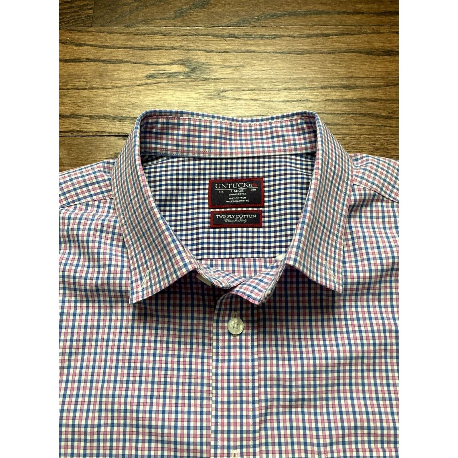 UNTUCKit UNTUCKit Shirt Mens Large Wrinkle Free Button Down Monroeville Dress Casual Multicolor Cotton Long Sleeve Slim Button-Up Collar-Down Mens Regular L Size US L / EU 52-54 / 3 - 4 Thumbnail
