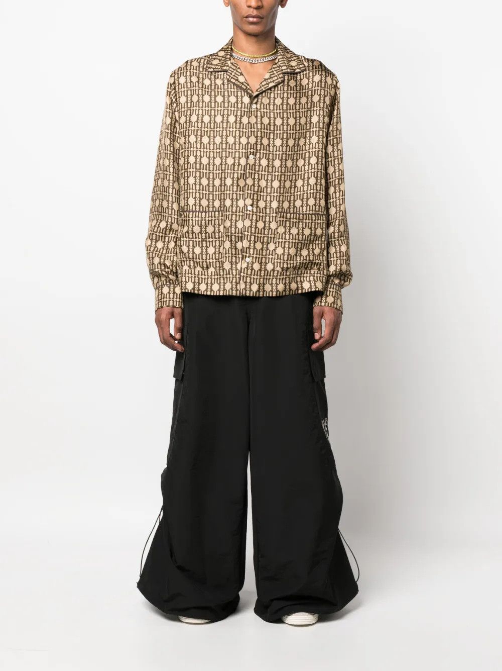 Palm Angels o1y0325 Patterned Shirt in Beige Size US XS / EU 42 / 0 - 5 Thumbnail