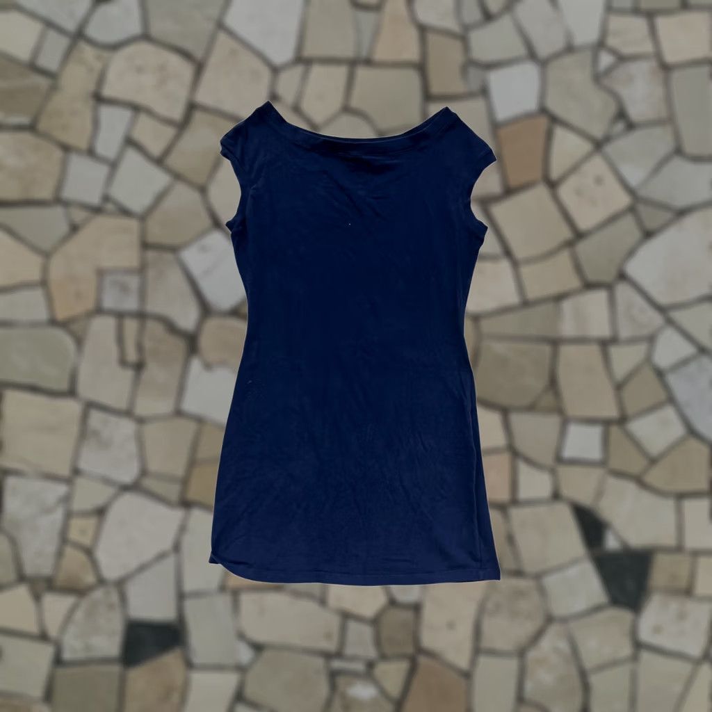 Vintage Navy Cap Sleeve Dress By Angelrox S #8863 - Sustainable Shirt - Womens Size S / US 4 / IT 40 - 1 Thumbnail
