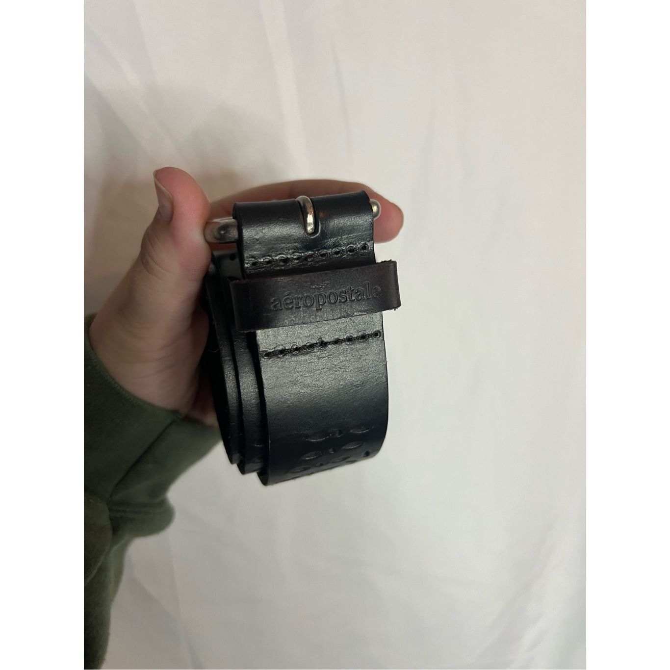Aeropostale Aeropostale Dark Brown 100% Leather Belt Size Large Woman’s Size ONE SIZE - 5 Thumbnail