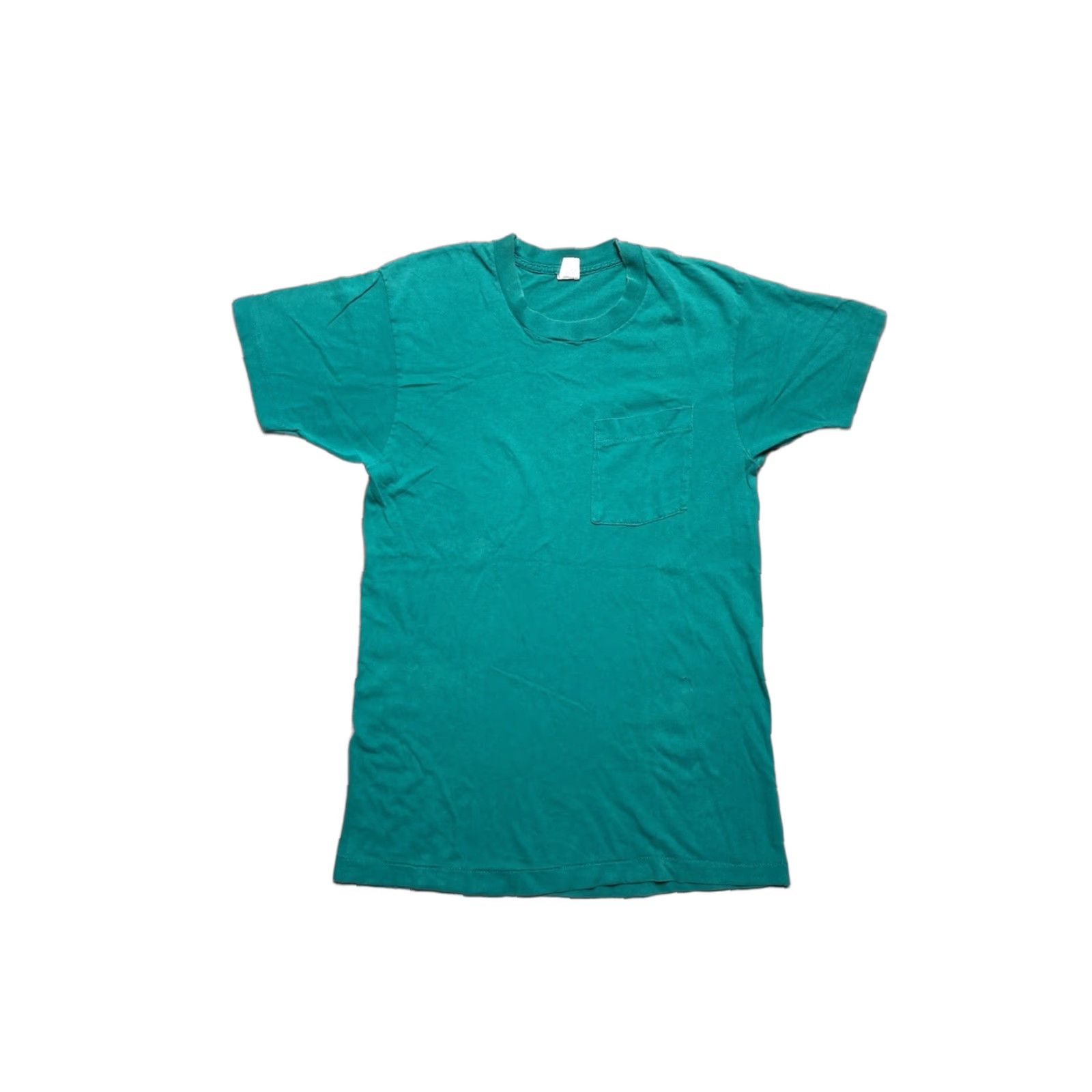 Fruit Of The Loom VINTAGE Fruit of the Loom T-Shirt Pocket Teal Turquoise Cotton Medium Mens 80s Size US M / EU 48-50 / 2 - 1 Thumbnail