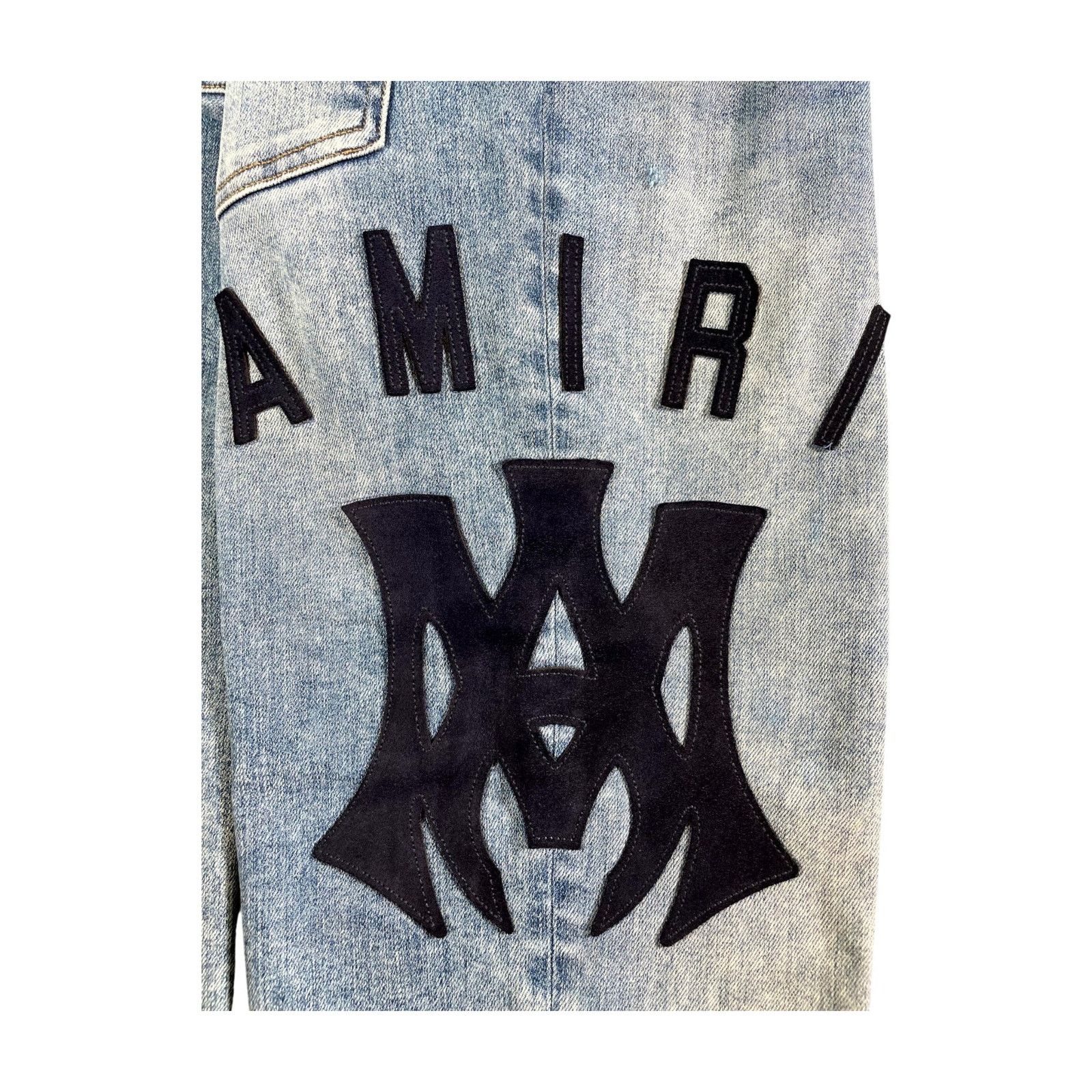 Amiri Amiri "Suede MA Logo" Light Wash Jeans Size US 38 / EU 54 - 4 Thumbnail