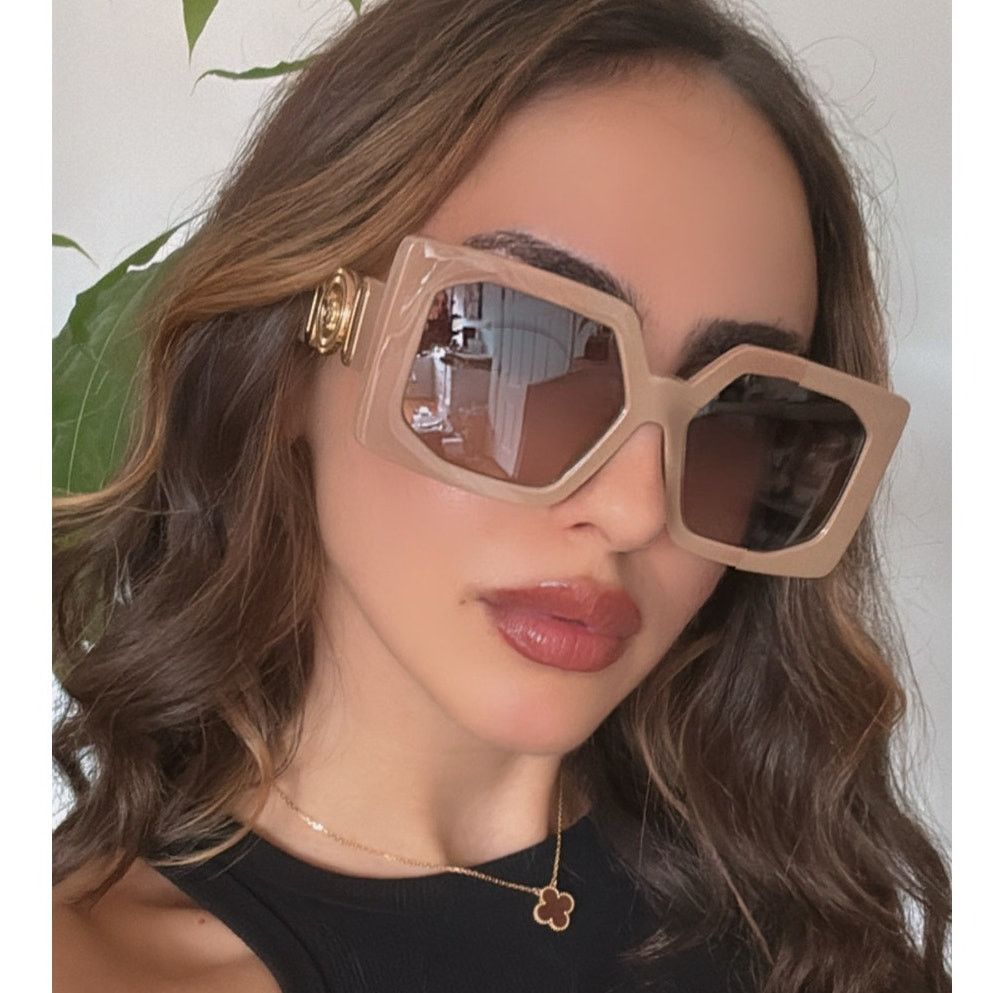 Versace NEW Versace VE4478U Oversized Beige Square Sunglasses Size ONE SIZE - 1 Thumbnail