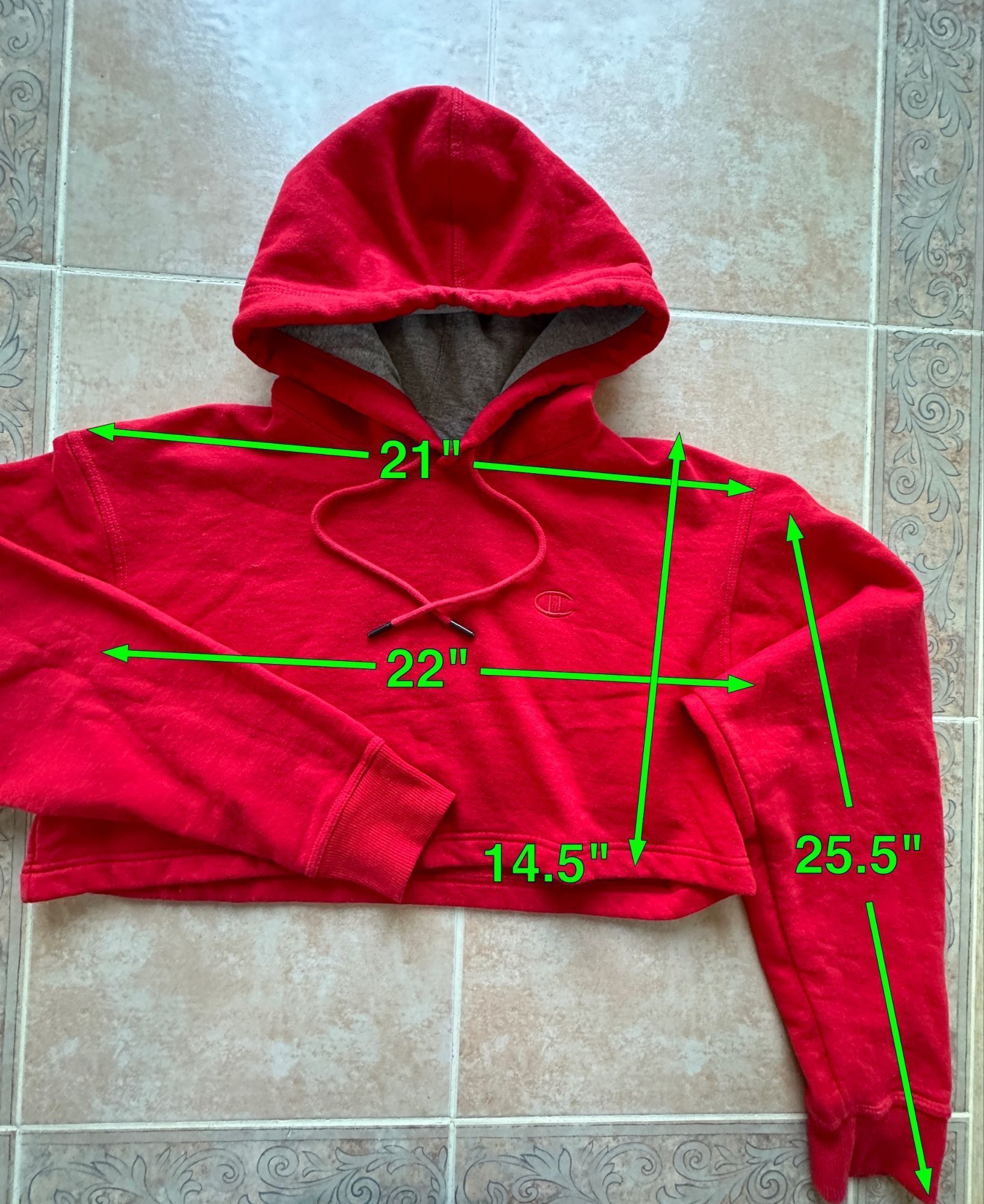 Champion Champion Red Crop Sweat Hoodie Women size M Size M / US 6-8 / IT 42-44 - 2 Thumbnail