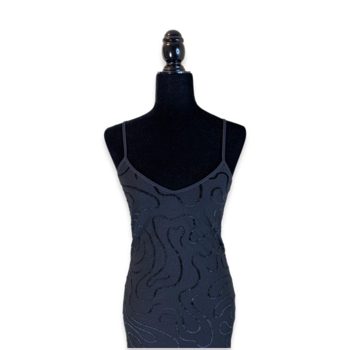 Versus Versace × Vintage Vintage Versus by Gianni Versace Black Velvet Midi Dress Size S / US 4 / IT 40 - 2 Thumbnail