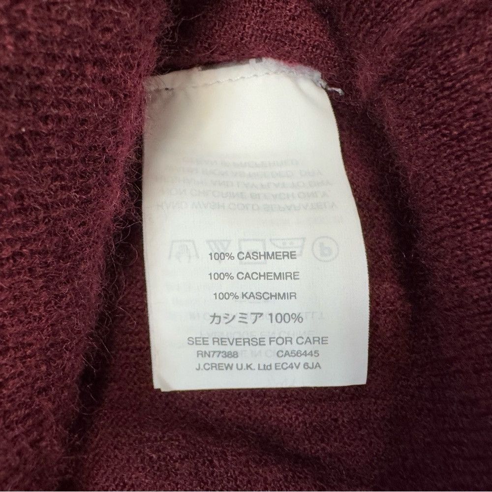 J.Crew J.Crew Cashmere Boatneck Ruffle-Sleeve Burgundy Sweater Siz Size S / US 4 / IT 40 - 8 Thumbnail