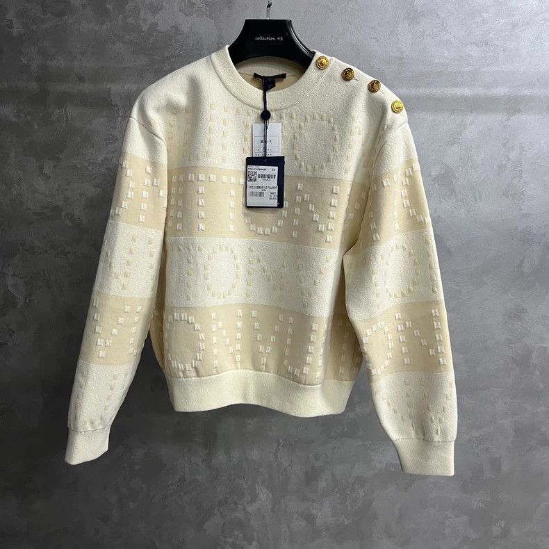 Louis Vuitton Louis Vuitton Beige Wide Stripe Pullover Long Sleeve sweat Size S / US 4 / IT 40 - 1 Thumbnail