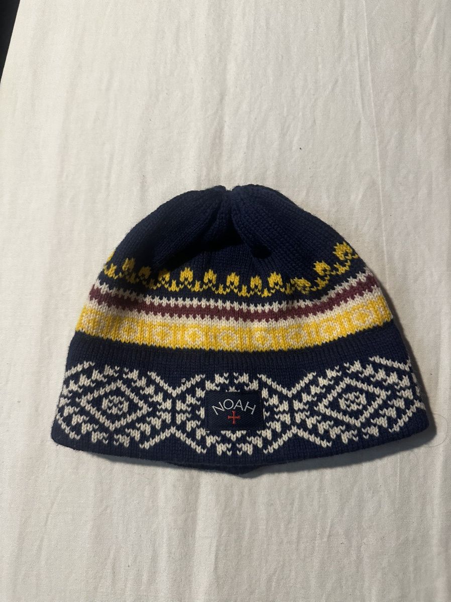 Noah Noah 100% Knitted Wool Beanie Ski Hat Fair Isle Size ONE SIZE - 1 Thumbnail