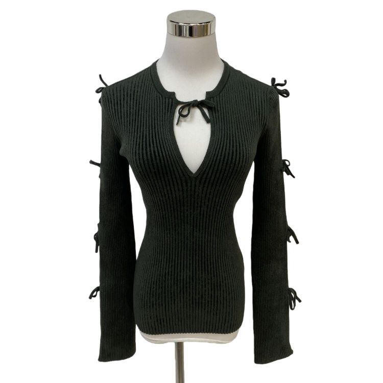 Bottega Veneta Bottega Veneta Ribbed Tie-Detail Sweater Size M Size M / US 6-8 / IT 42-44 - 1 Thumbnail