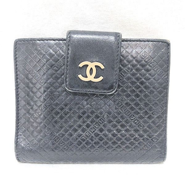 Chanel Chanel Leather Micro Chocolate Bar Bifold Wallet Leather Short Wallet in Fair Condition