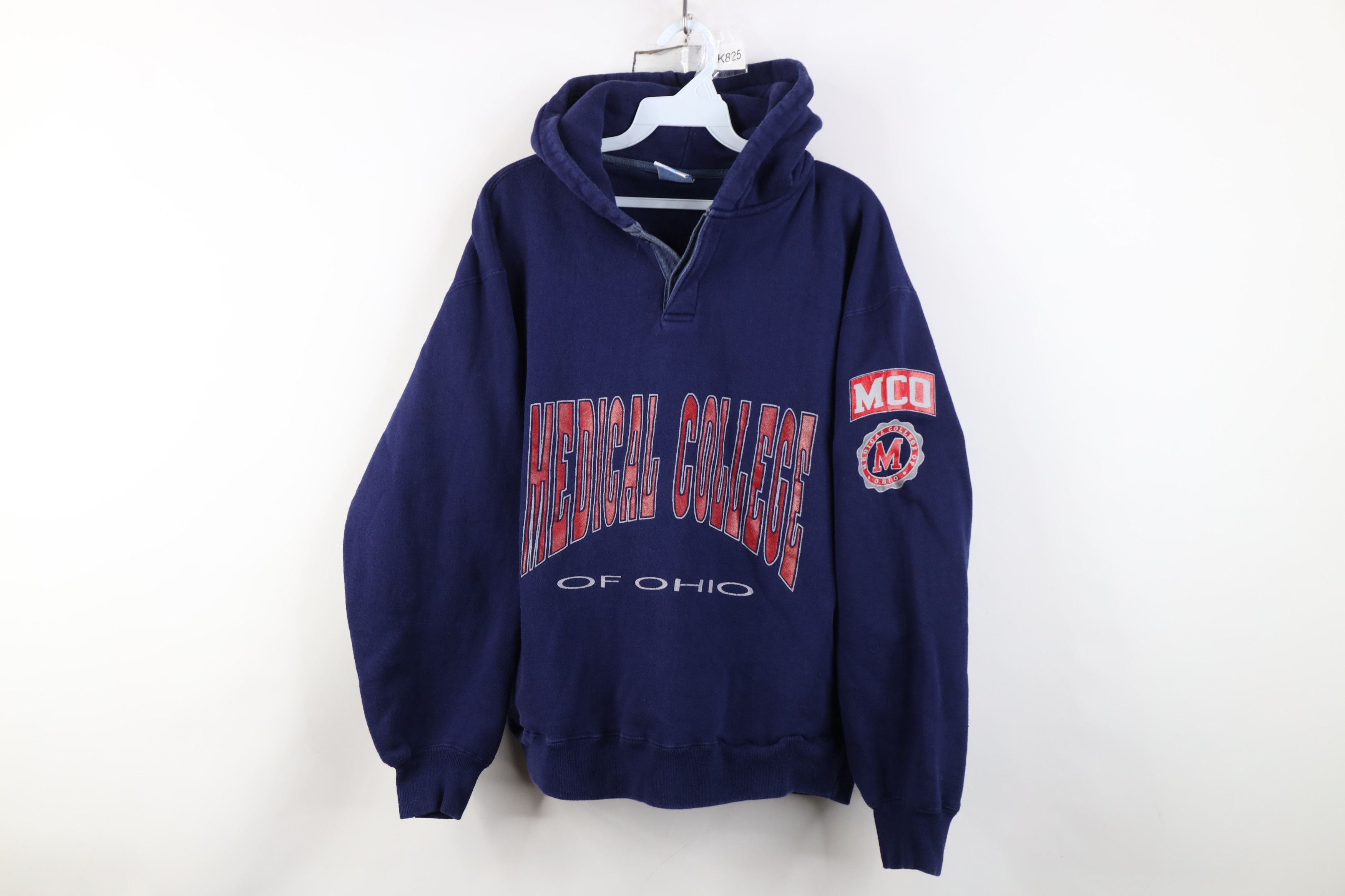 Vintage Vintage 90s Medical College of Ohio Henley Hoodie Sweatshirt Size US S / EU 44-46 / 1 - 1 Thumbnail