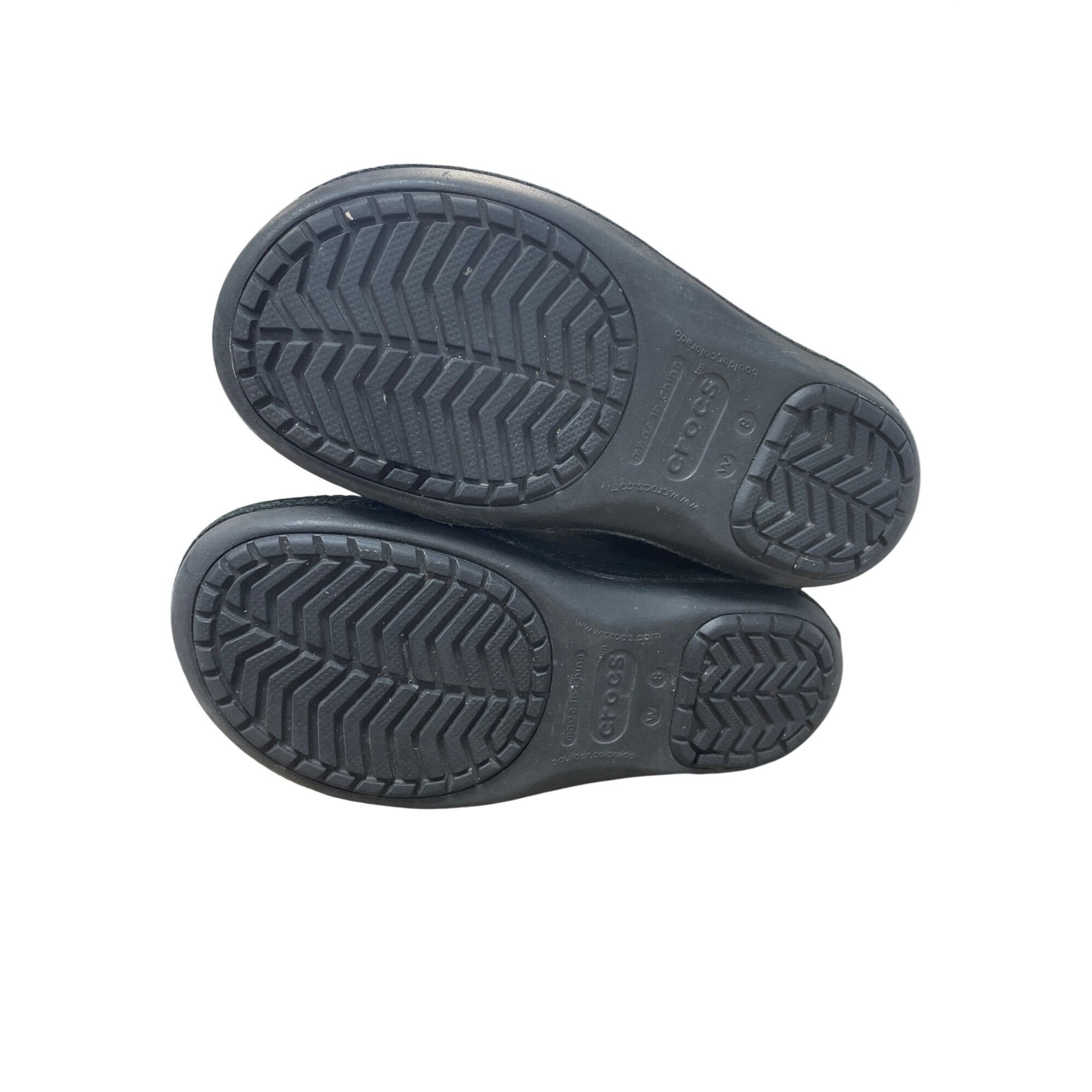 Crocs Crocs Faux Leather Fur Lined Womans Black Mid Calf Winter b Size US 8 / IT 38 - 5 Thumbnail