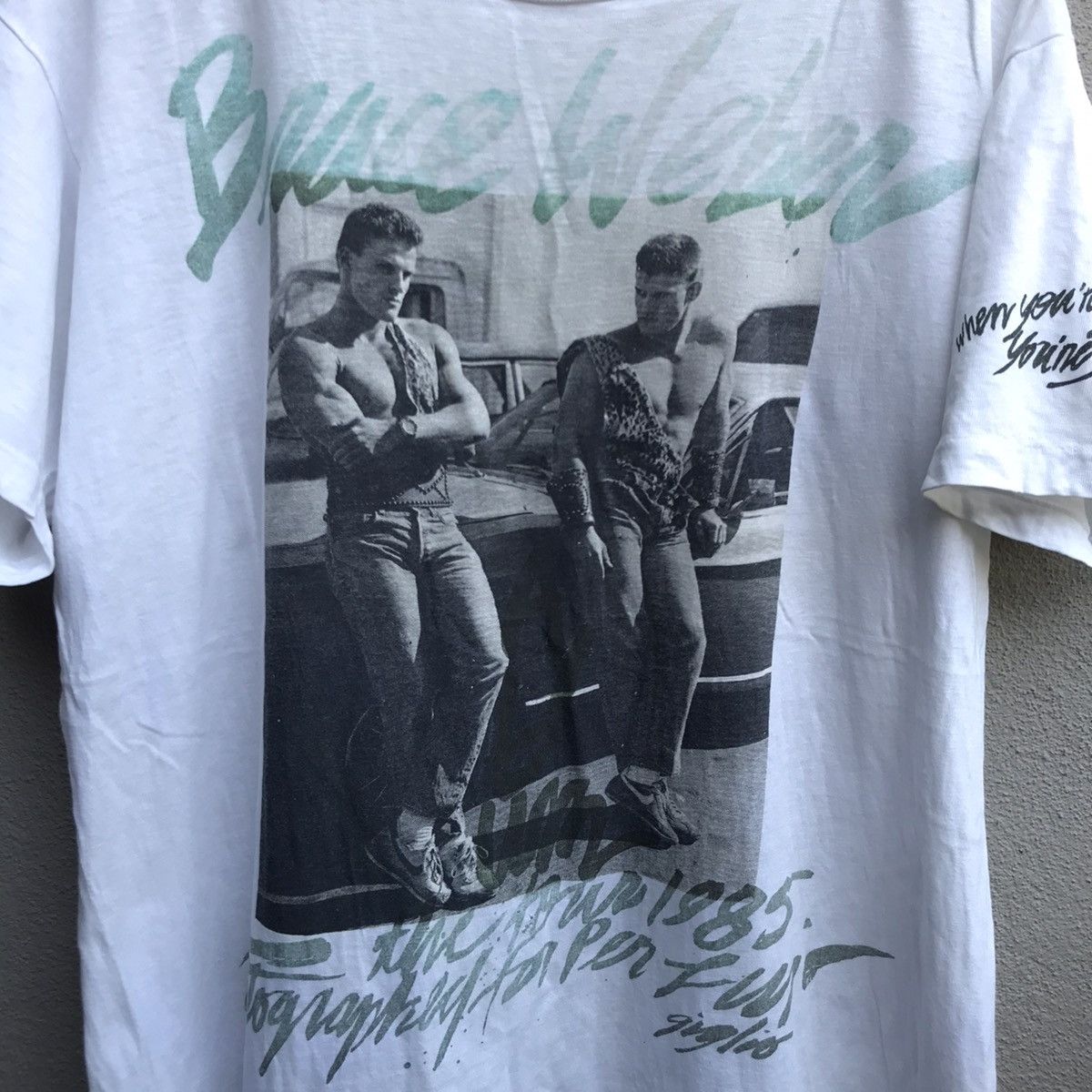 Vintage Vintage 80s BRUCE WEBER photo tee per lui album tour Size US XL / EU 56 / 4 - 4 Thumbnail