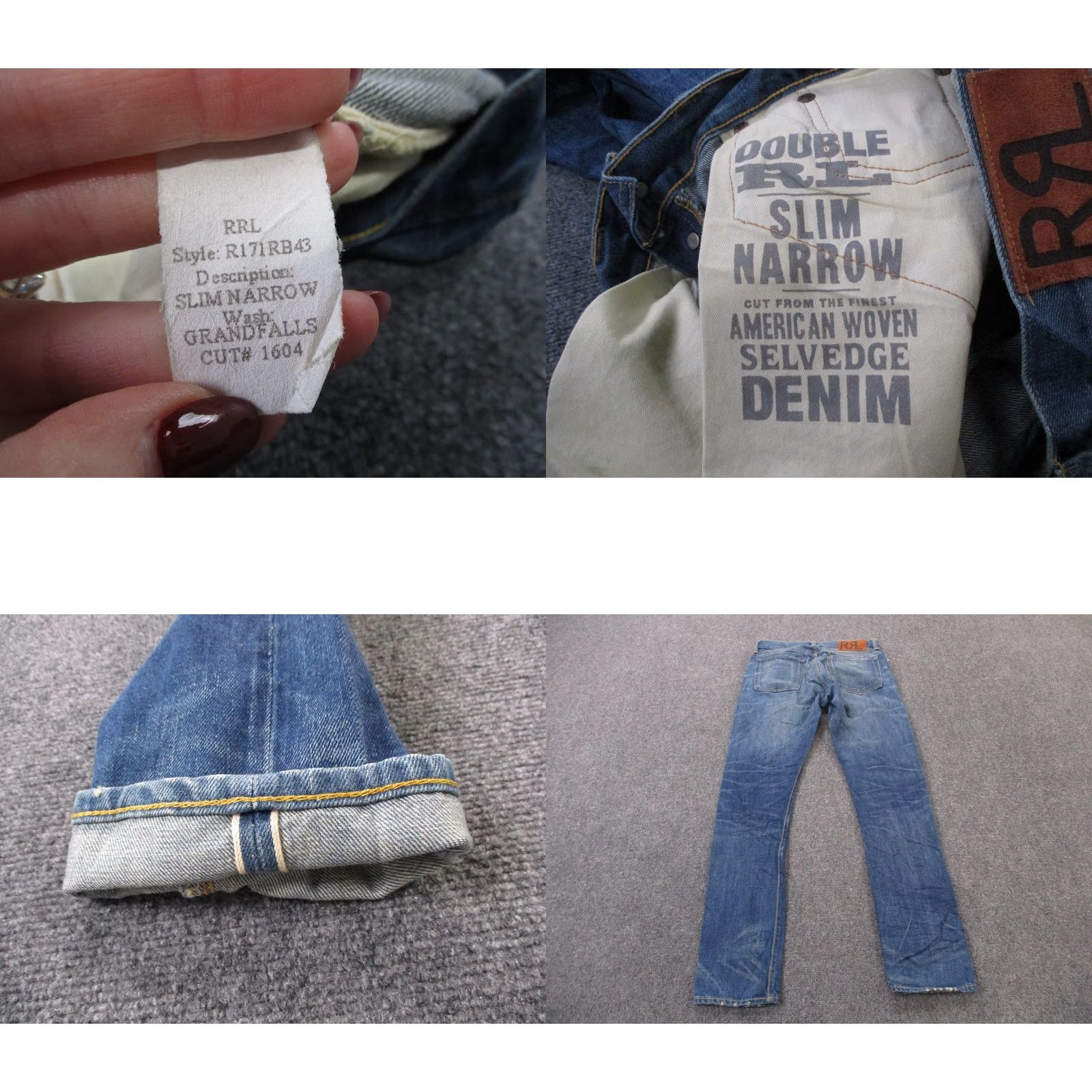Vintage RRL Ralph Lauren Jeans Men 29 X 32 Denim Slim Straight Blue Denim Jeans Men 29 X 32, Selvedge, Regular, Button, Logo, 90s? Size US 29 - 9 Thumbnail