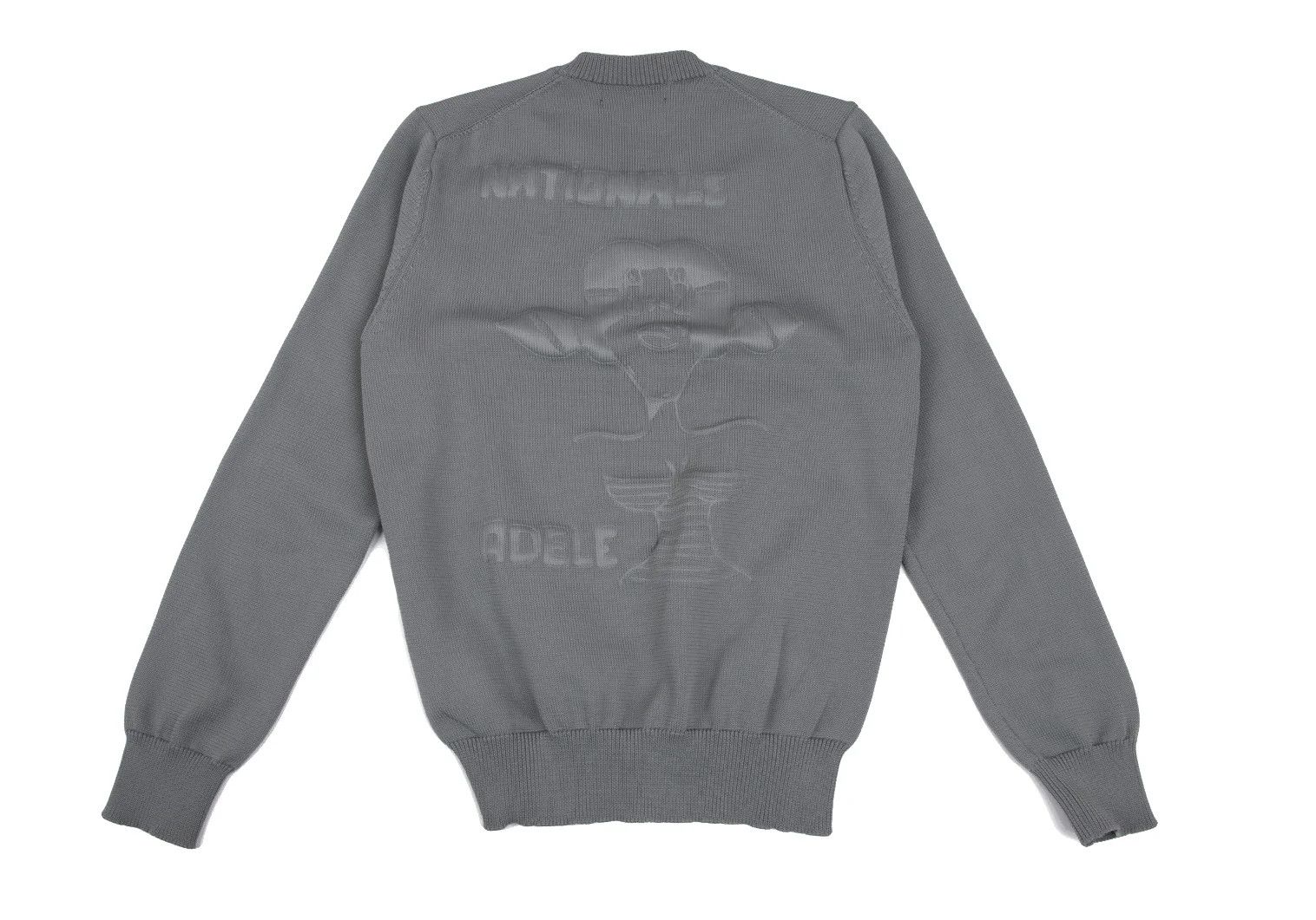 Comme des Garcons Homme Plus Embossed Design V-Neck Knit in Gray, Size M Size US M / EU 48-50 / 2 - 10 Thumbnail