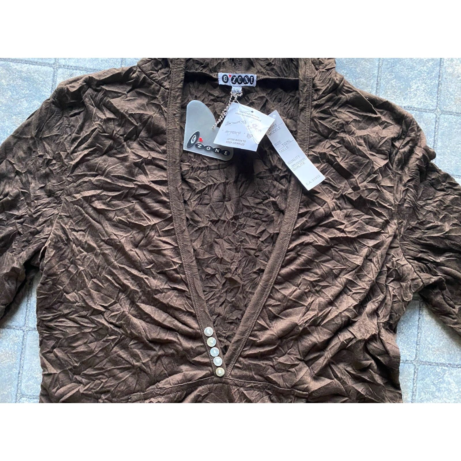 Vintage NWT Ozone Women’s Hoodie Crinkled Brown XL Regular Size- XL Hoodie Women’s Activewear Brown NWT Size XL / US 12-14 / IT 48-50 - 6 Thumbnail