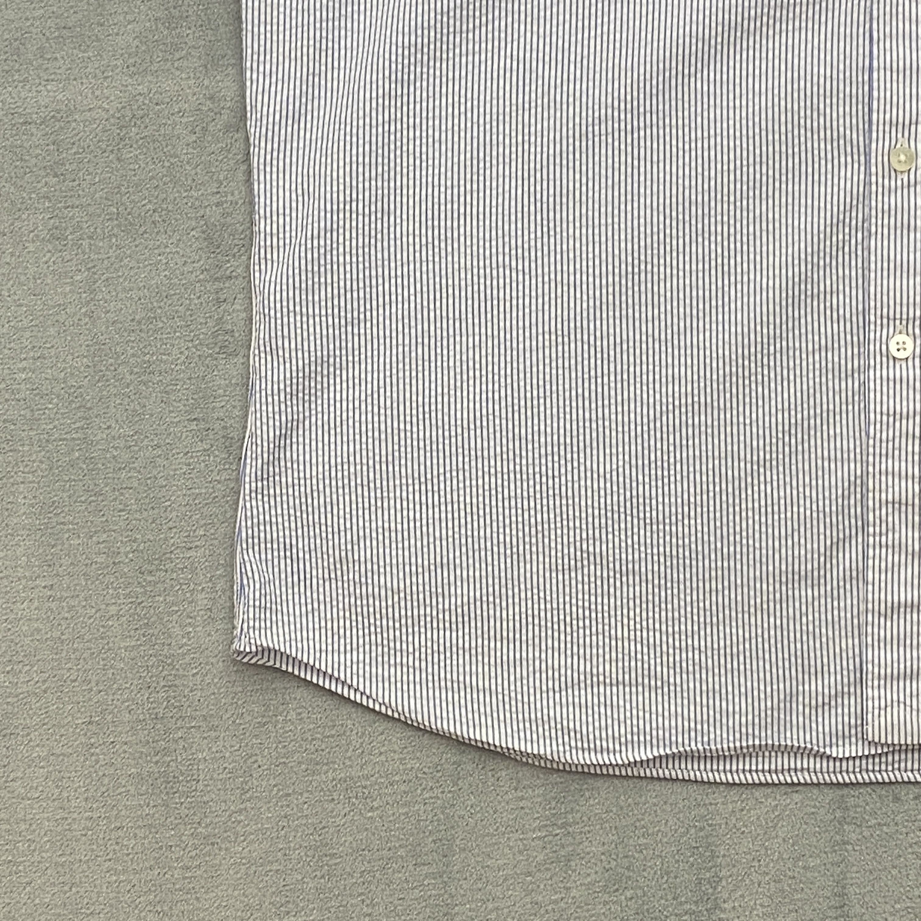 Hamilton Shirts SEERSUCKER Shirt Men XL Blue Striped Puckered Short Sleeve Size US XL / EU 56 / 4 - 6 Thumbnail