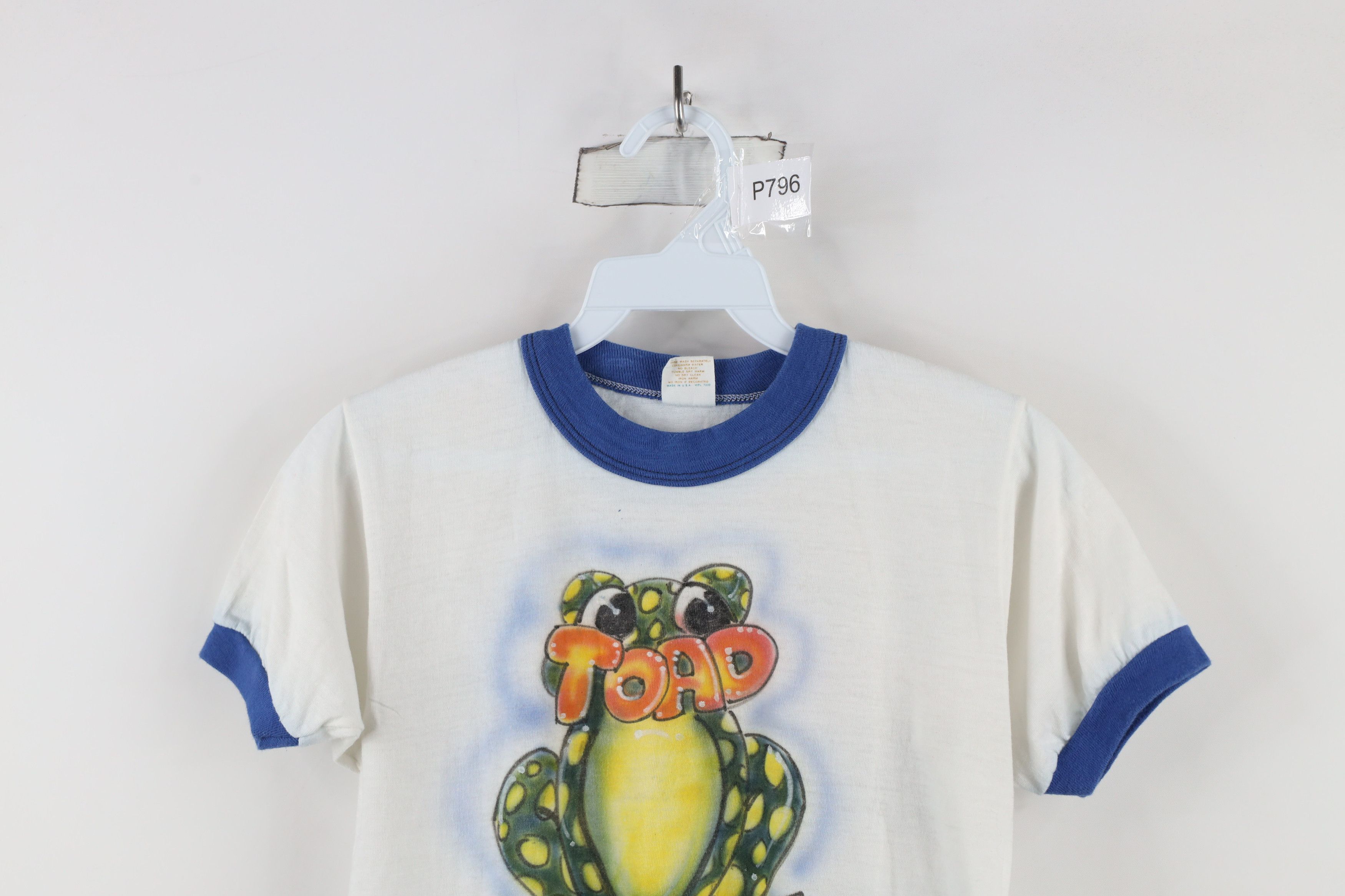 Vintage Vintage 70s Streetwear Toad Airbrushed Ringer T-Shirt USA Size S / US 4 / IT 40 - 2 Thumbnail