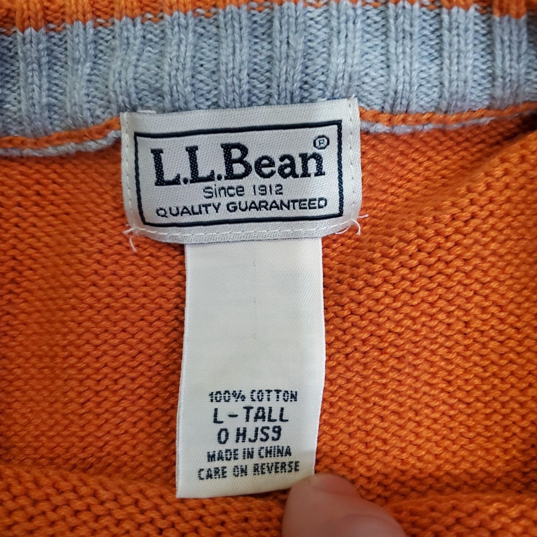 Vintage VINTAGE L.L. Bean Sweater Mens LT Tall Orange 100% Cotton Crewneck Knit Pullover Big & Tall Mens Orange Solid Knit Crewneck LT Tall Knit Pullover Size US L / EU 52-54 / 3 - 6 Thumbnail