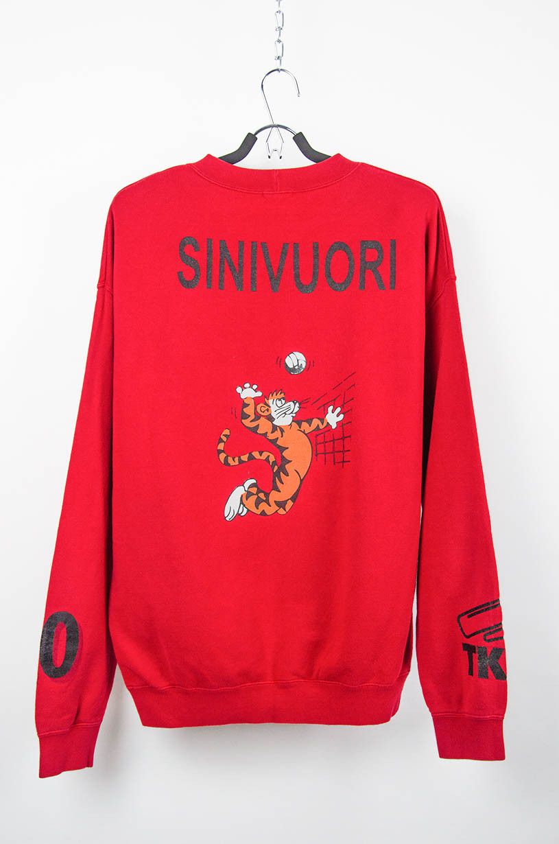 Benetton Benetton Red Volleyball Tiger Graphic Sweatshirt - Size L Size US L / EU 52-54 / 3 - 2 Thumbnail