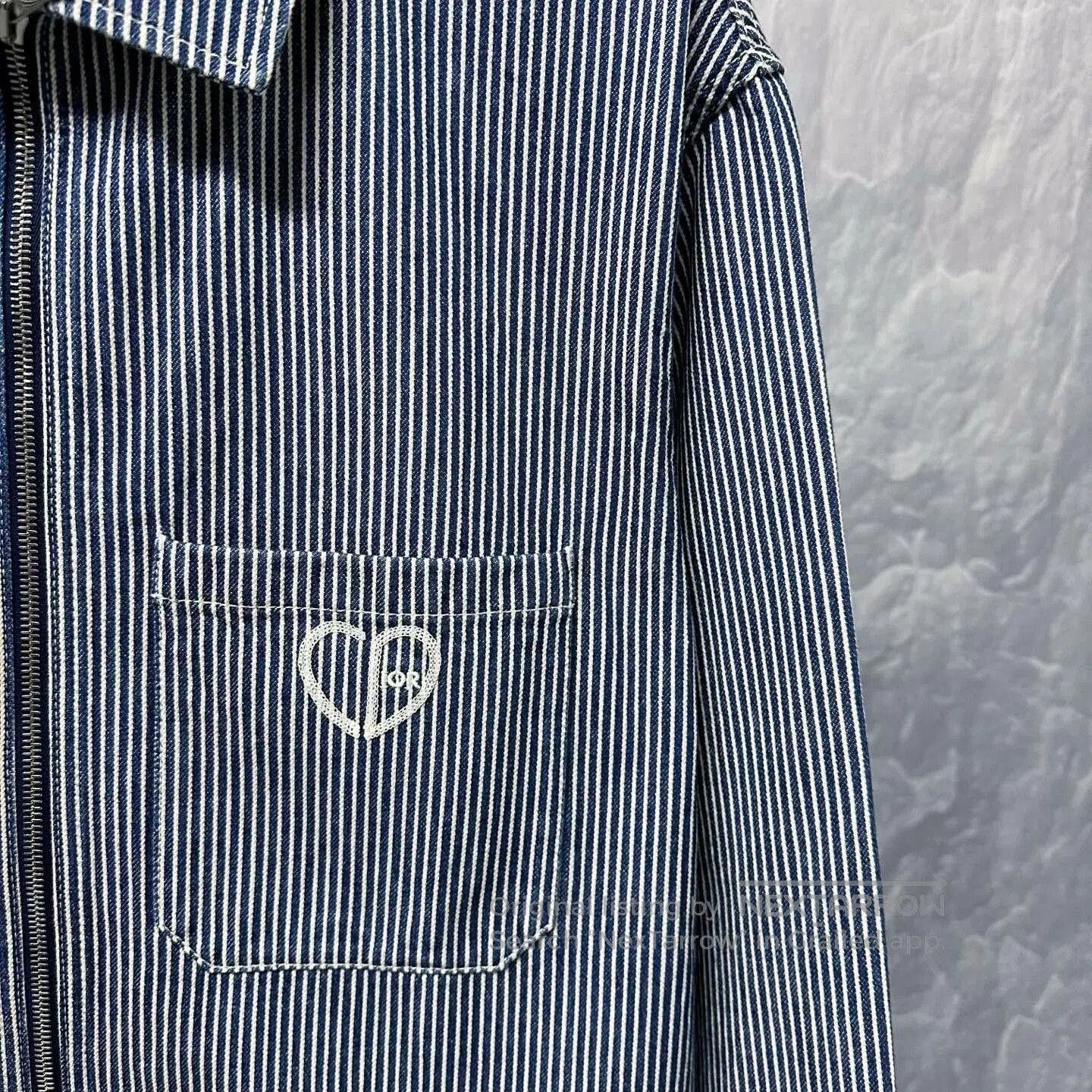 Dior dior love stripe embroidered denim shirt. Size XL / US 12-14 / IT 48-50 - 3 Thumbnail