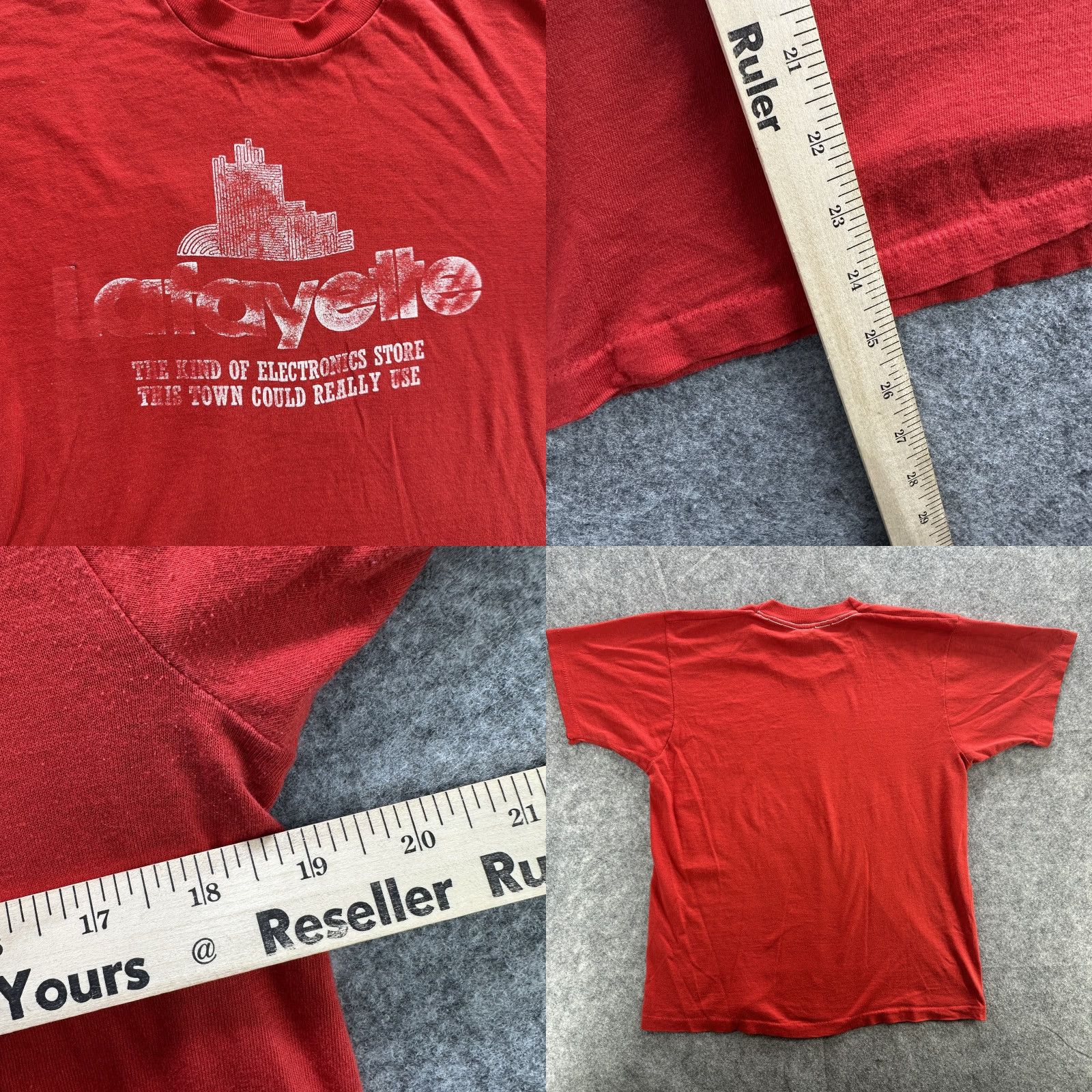 Vintage VINTAGE Lafayette Electronics Shirt Mens Large Red Screen Stars 80s USA Graphic Print Crew Neck Short Sleeve Size US L / EU 52-54 / 3 - 8 Thumbnail