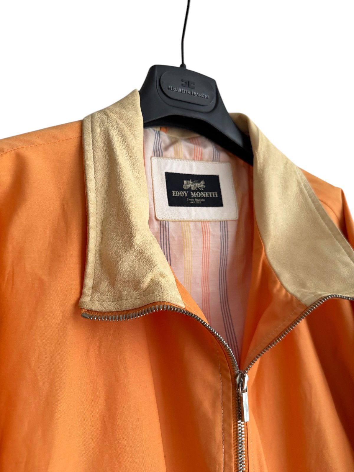 Other Eddy Monetti Leather Collar Bomber Jacket Size US XL / EU 56 / 4 - 7 Thumbnail