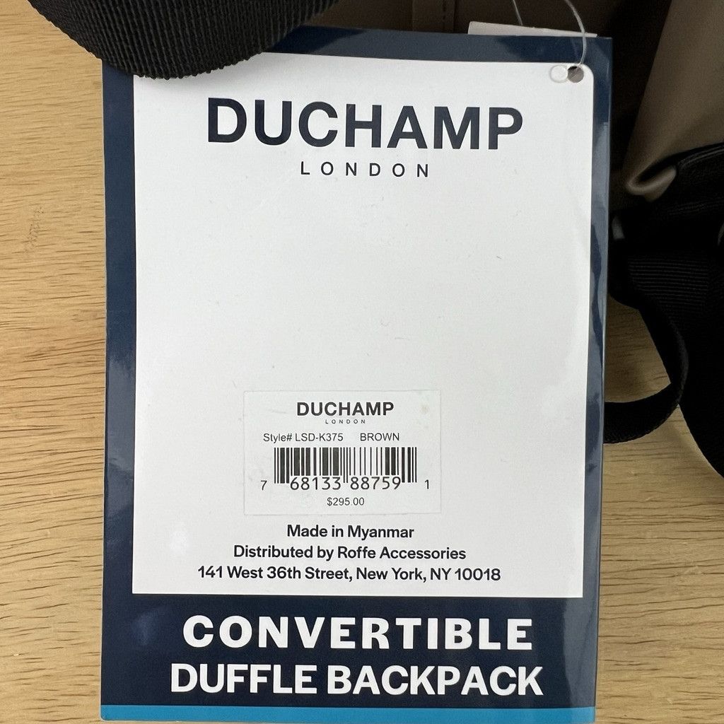 Duchamp Duchamp London Convertible Duffle Backpack Brown Black NEW Size 36 - 7 Thumbnail