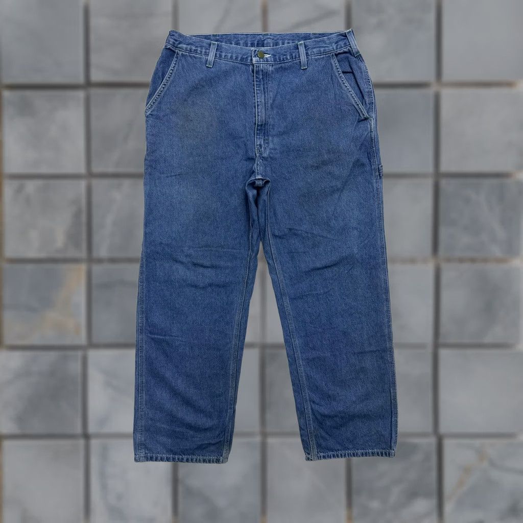 Vintage OshKosh B'gosh Carpenter Jeans Mens 32x30 Blue Denim Relaxed Straight Workwear Jeans Mens Size US 32 / EU 48 - 1 Thumbnail