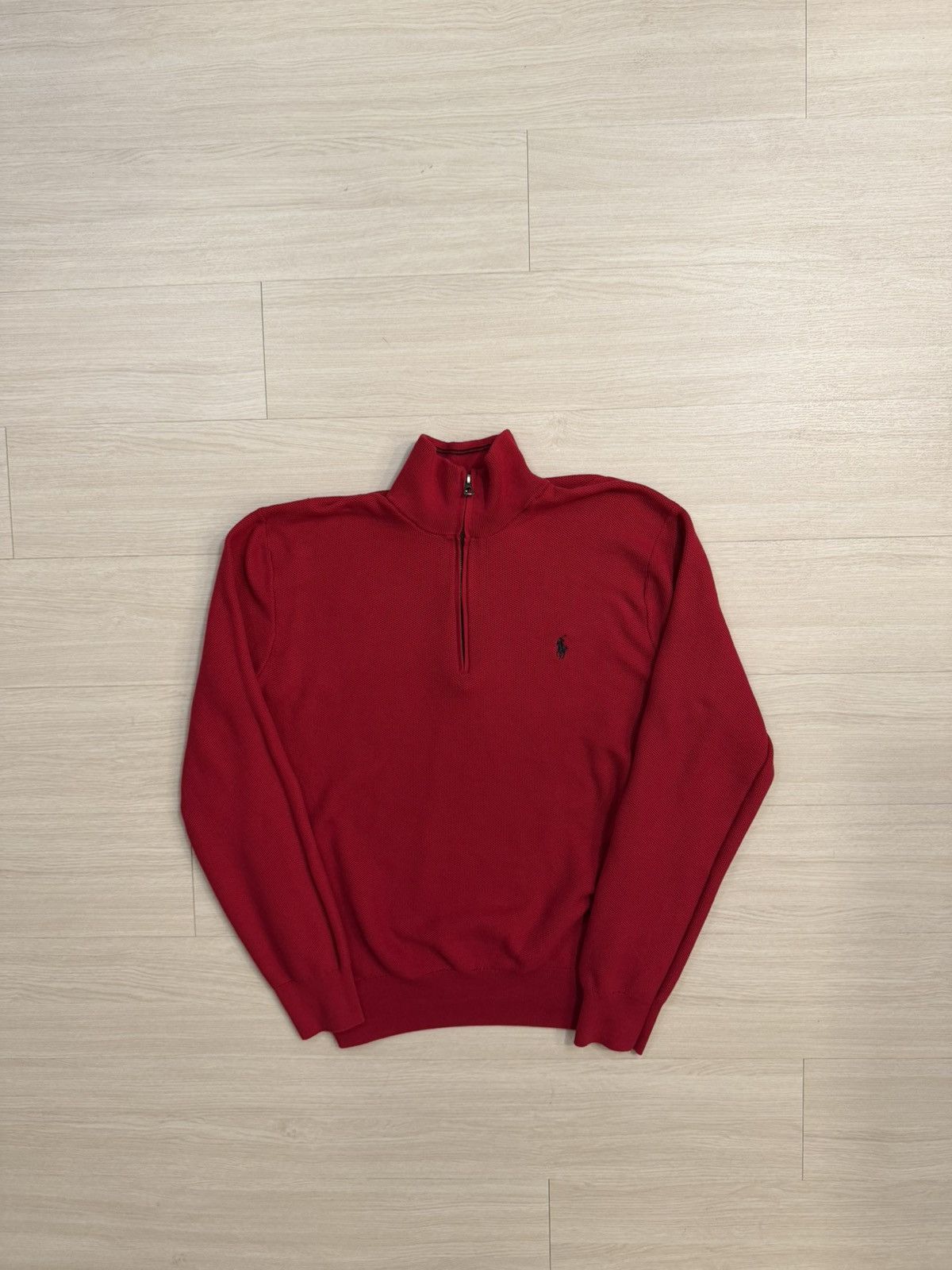 Polo Ralph Lauren Red Quarter Zip Pullover Sweater