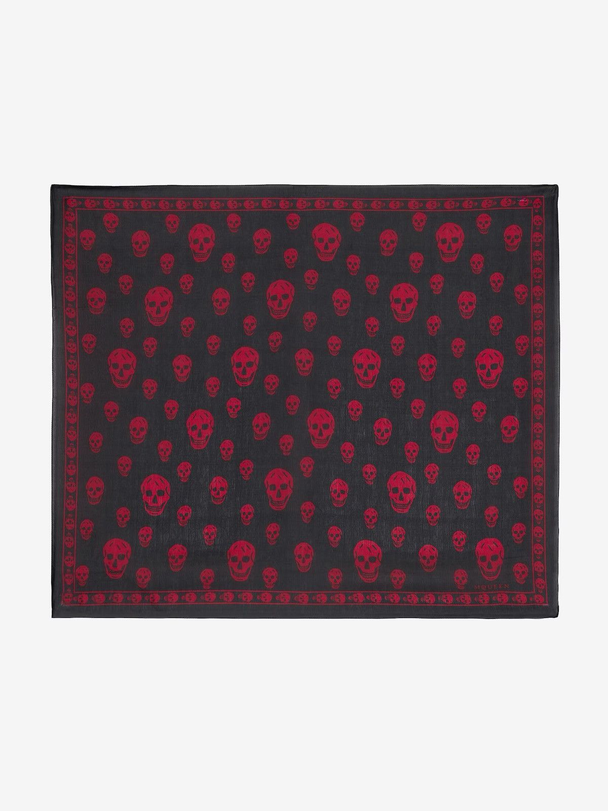 Alexander McQueen Classic Skull scarf Red and Black Size ONE SIZE - 1 Thumbnail
