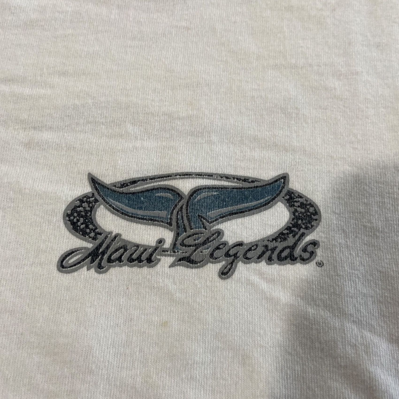 Vintage VINTAGE Maui Legends L T Shirt Surf Hawaii Graphic Double-Sided USA 90s White Cotton Unisex Adults Mens Womens 1990s Shirt Size US L / EU 52-54 / 3 - 2 Thumbnail