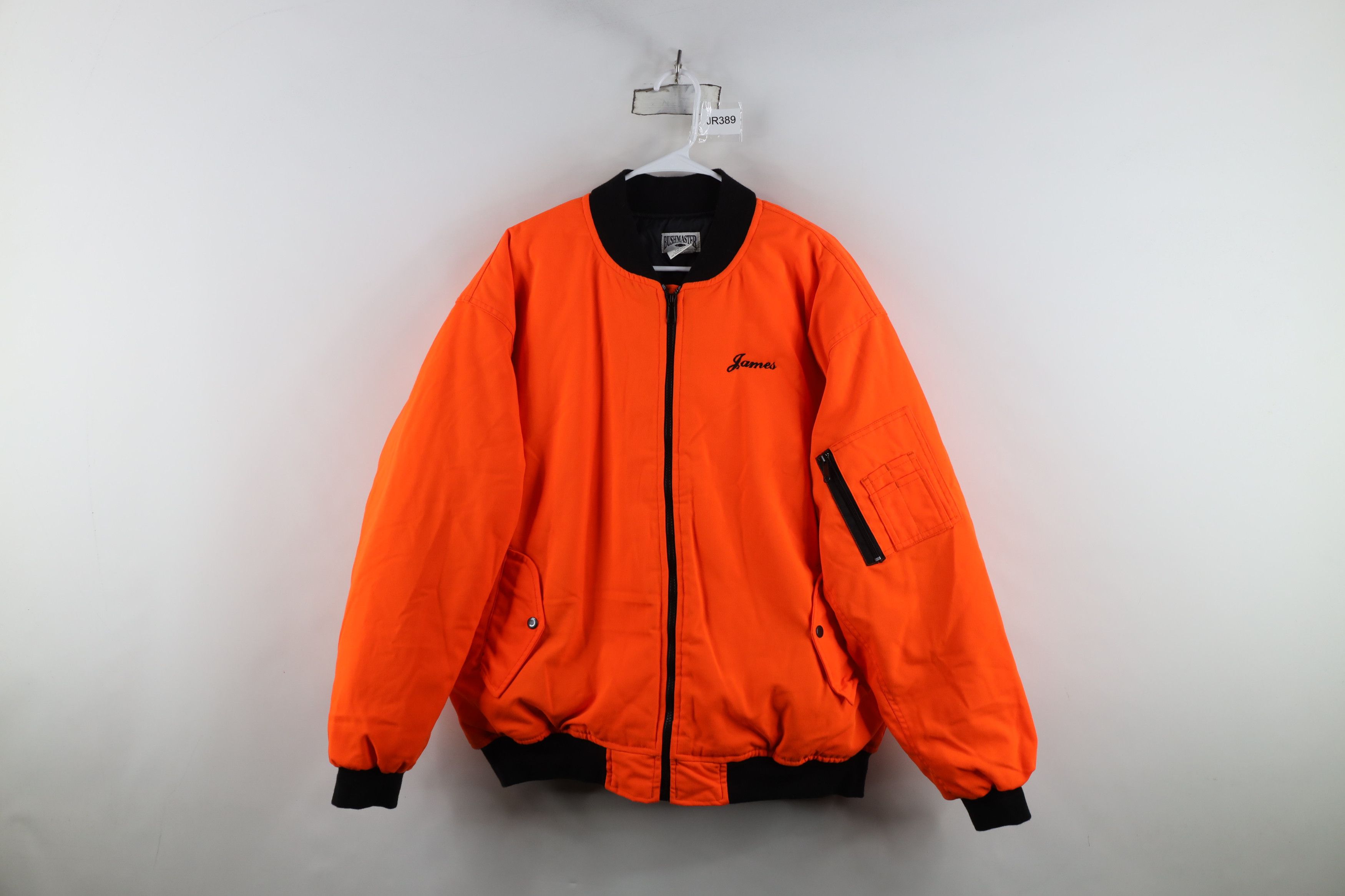 Vintage Vintage 90s Abrams Towing Quilted Bomber Jacket Blaze Orange Size US XL / EU 56 / 4 - 1 Thumbnail