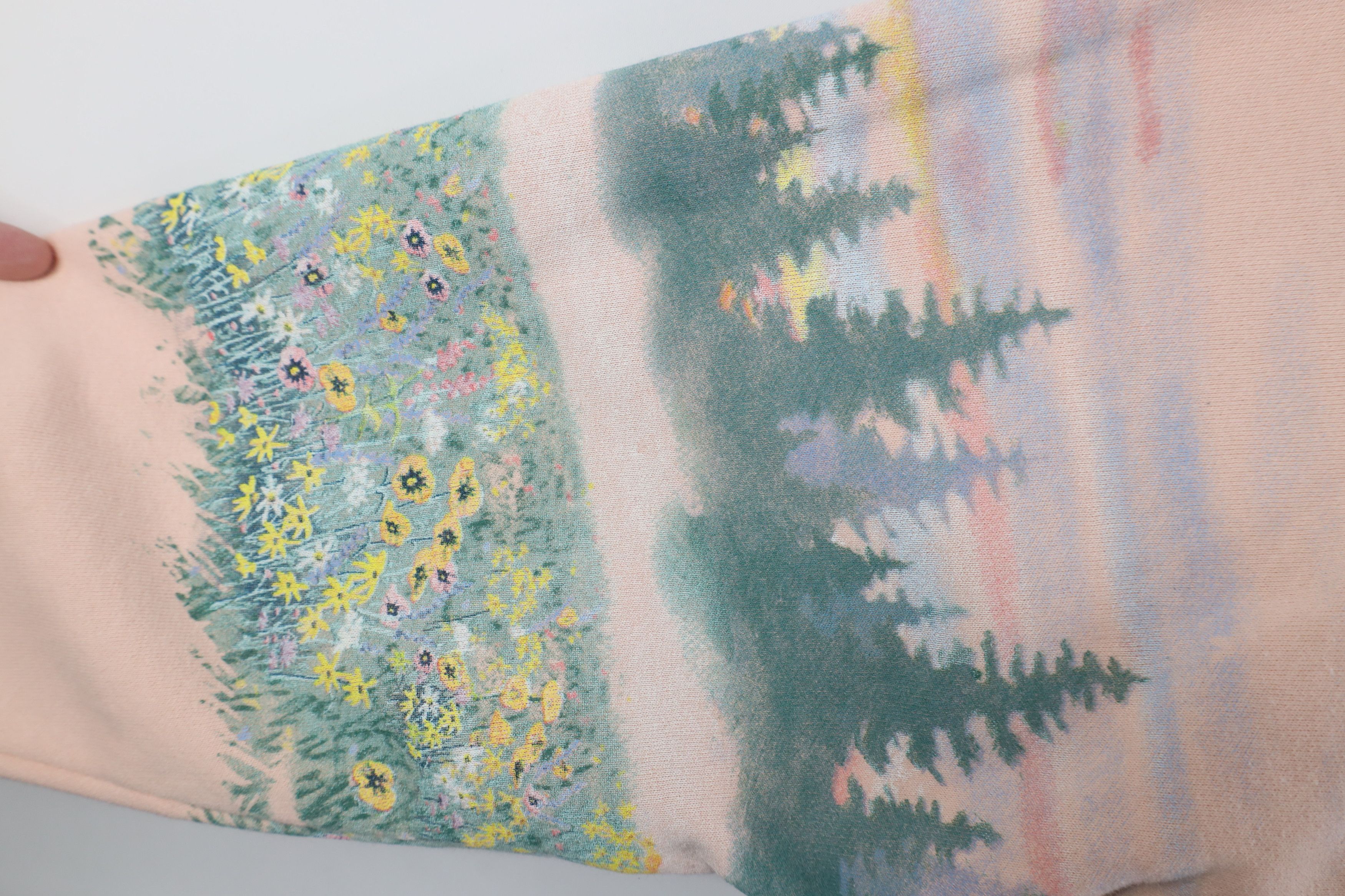 Vintage Vintage 90s Streetwear All Over Print Flower Sweatshirt USA Size L / US 10 / IT 46 - 7 Thumbnail