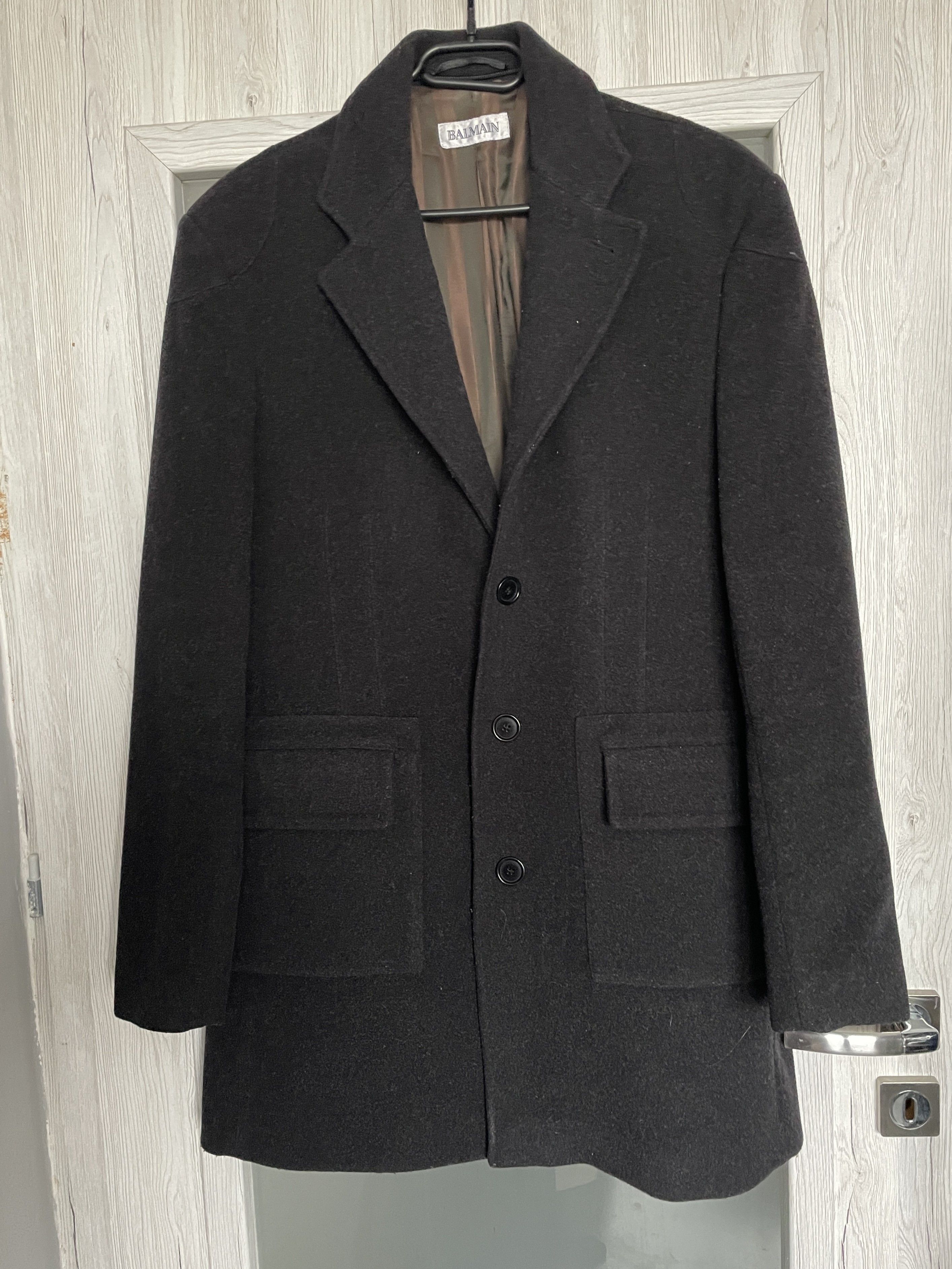 Y2K SLIM FIT BALMAIN CASHMERE WOOL SLIM FIT COAT DECARNIN