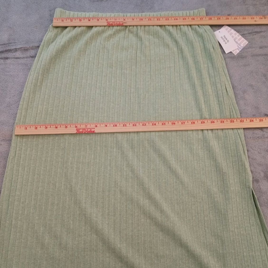 Vintage LuLaRoe Skirt XL Green Striped Maxi Pull On Slit Long Womens Size 40" / US 18 - 2 Thumbnail