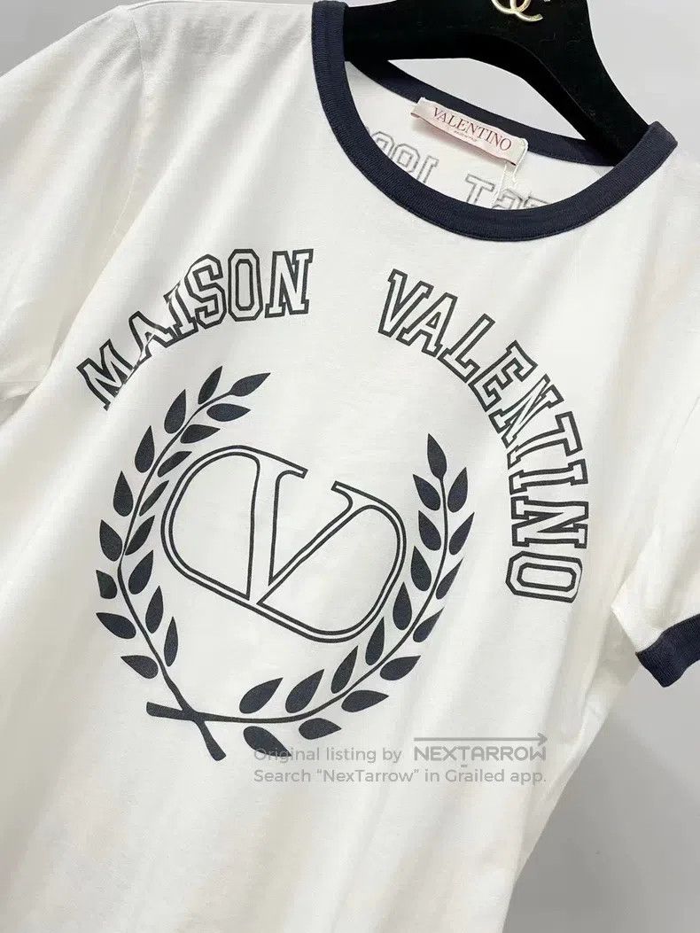 Valentino Valentino White printed short sleeves Size L / US 10 / IT 46 - 3 Thumbnail