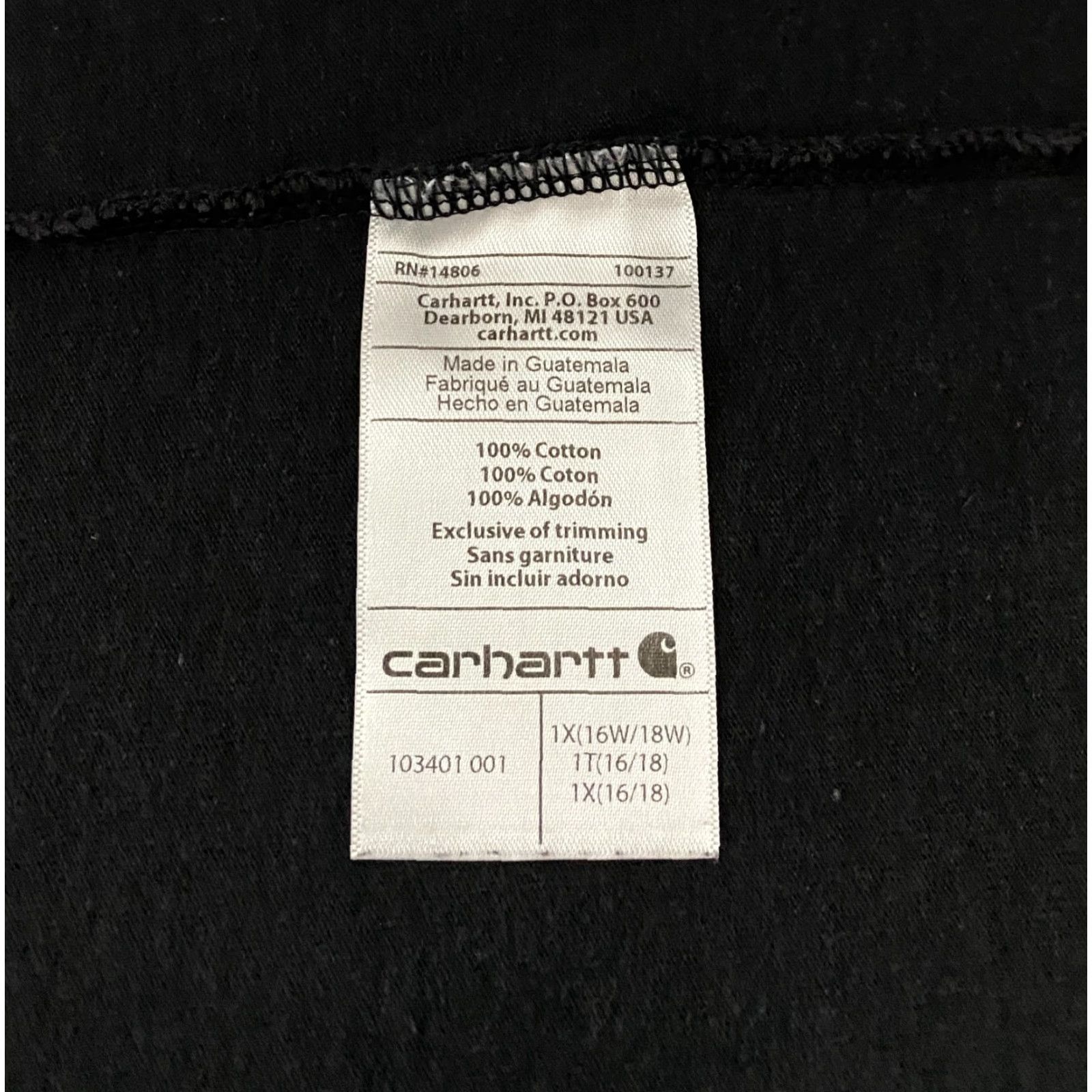 Carhartt VINTAGE Carhartt Shirt Mens 1X Black Original Fit Long Sleeve 103401 Size US XL / EU 56 / 4 - 4 Thumbnail